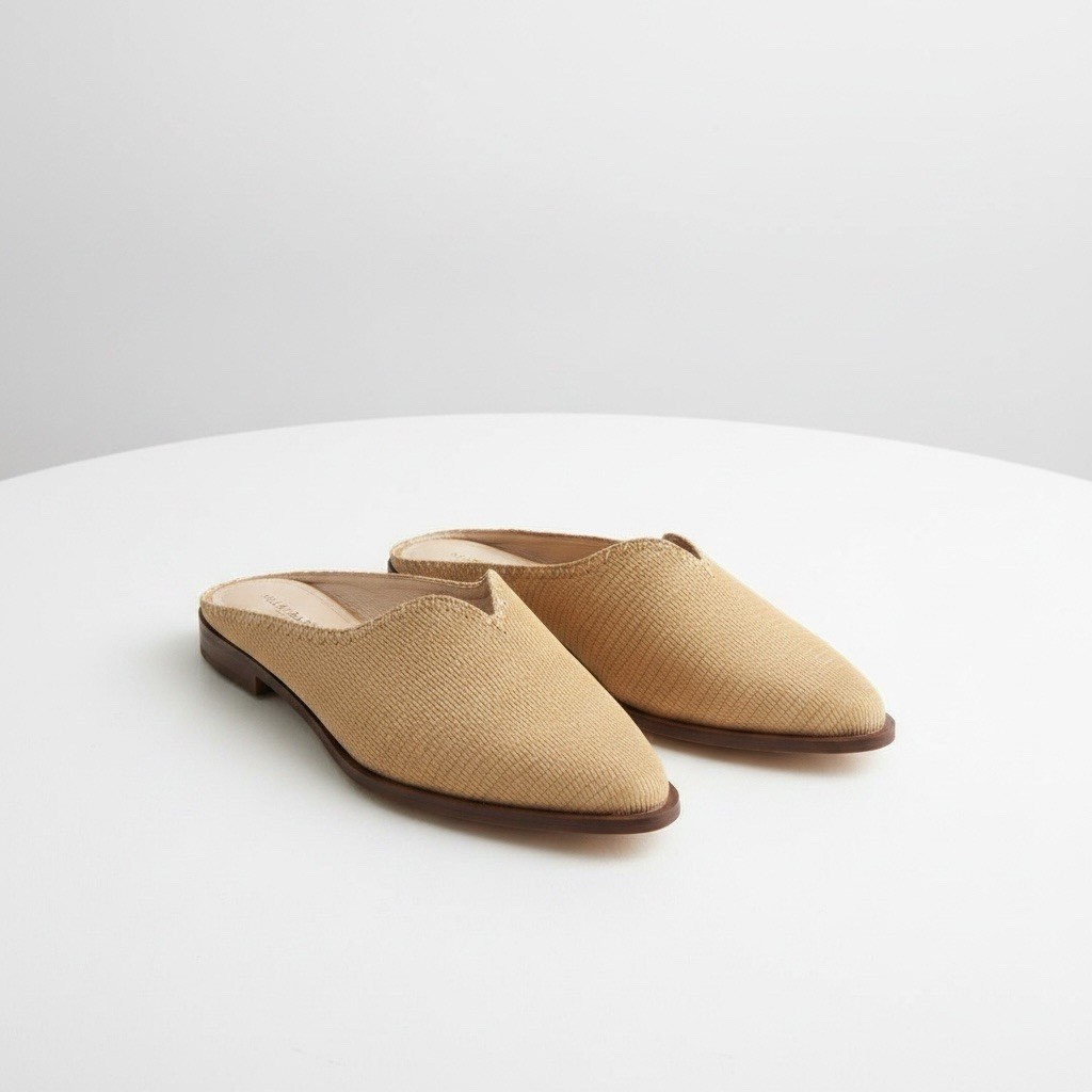 Kelsi Dagger Brooklyn Shoes Womens Sz 8 Slip On Mules Pointed Beige