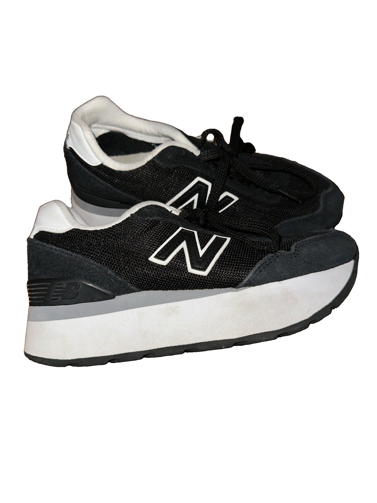 New Balance 515H Platform Black Suede Sneakers, Size 5.5