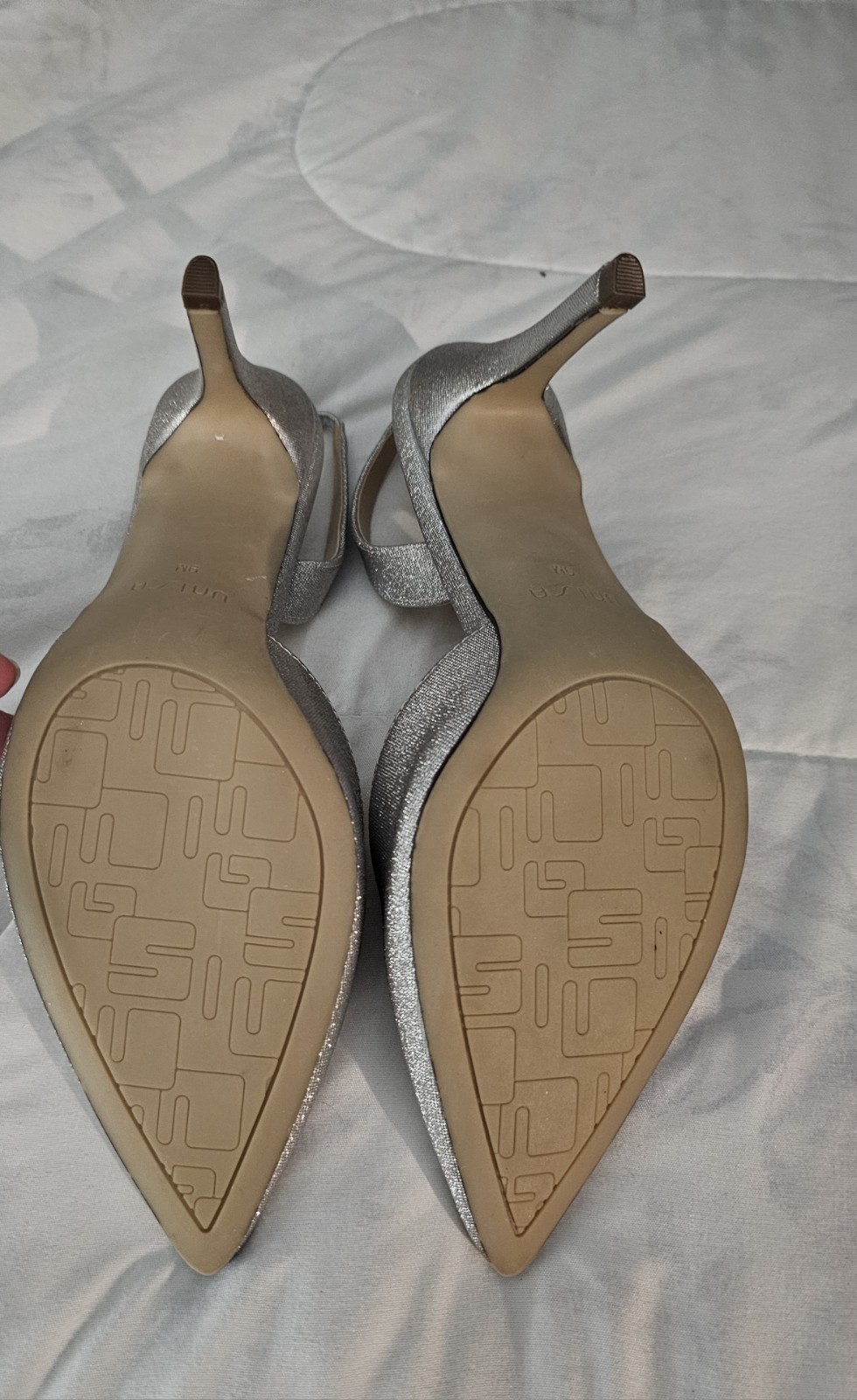 Silver High Heel Shoes Sparkly