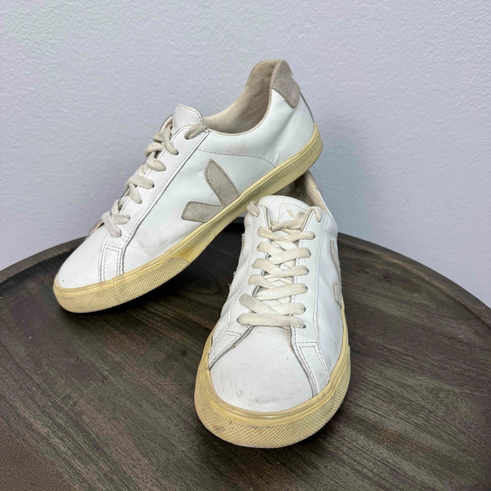 Veja Esplar Women’s Esplar Leather Sneakers Low Top Lace Up Comfortable White 38