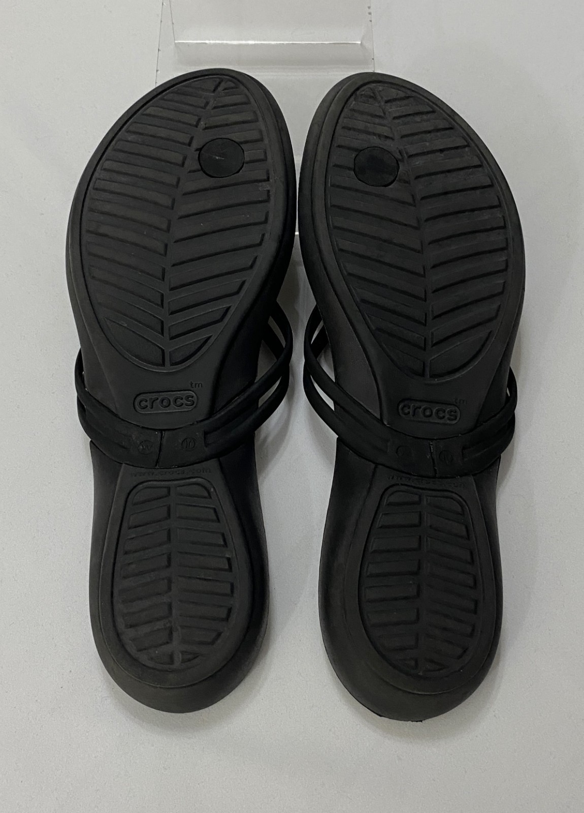 Crocs Isabella Flip Flop Sandals Size Womens 10 Black Strappy Jelly Thong 202468