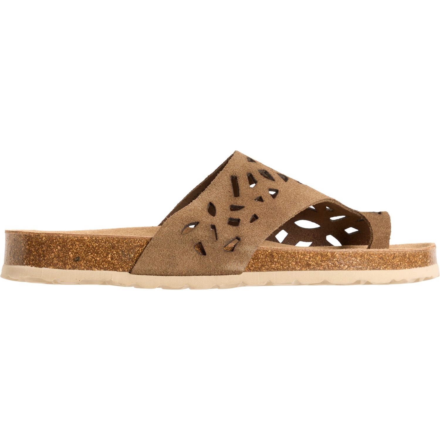 BioStep Made in Spain Perforated Leather Sandals Womens Cork Footbed