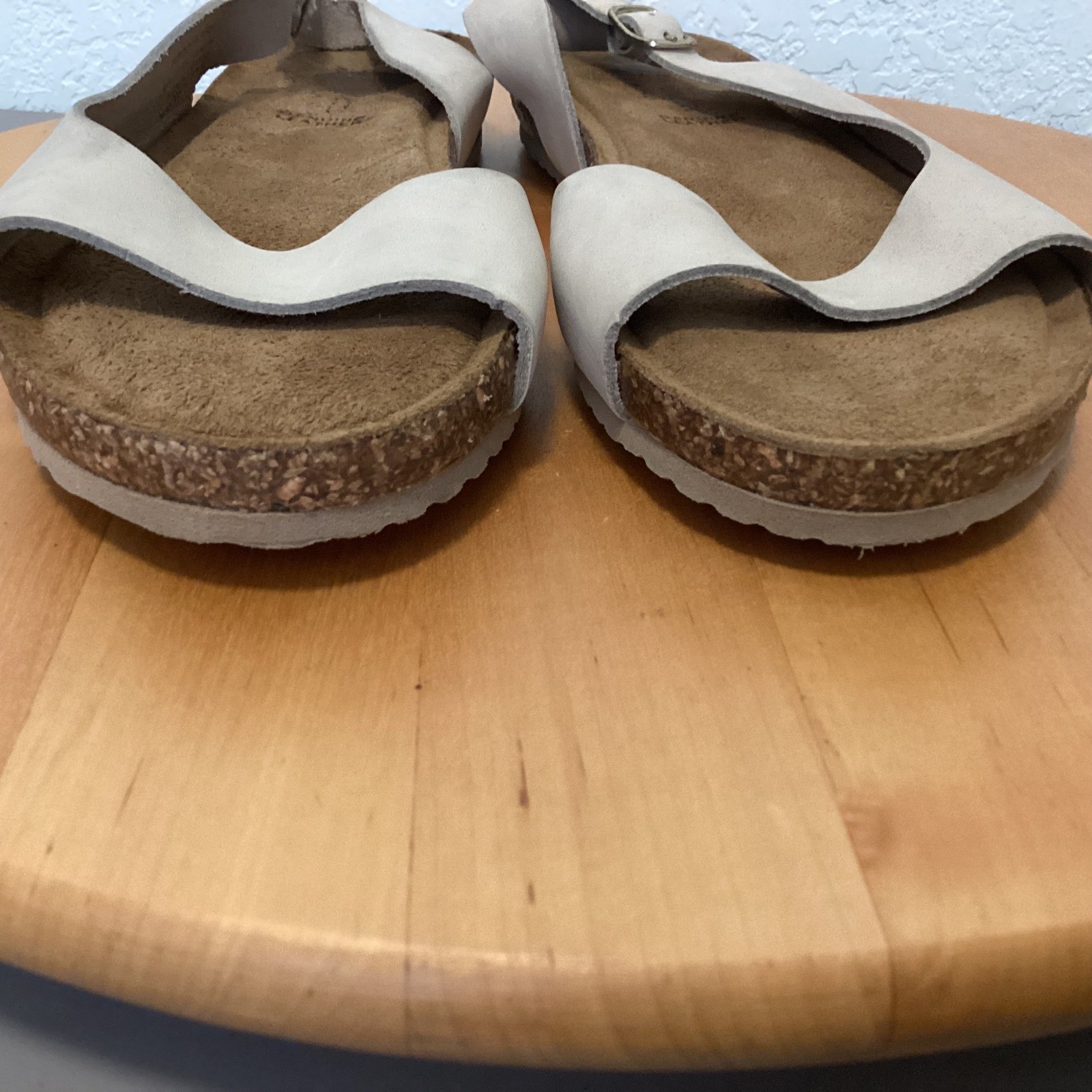Moretti Slingback Sandals Womens 39 White Leather Cork Made in Italy 1009-A368