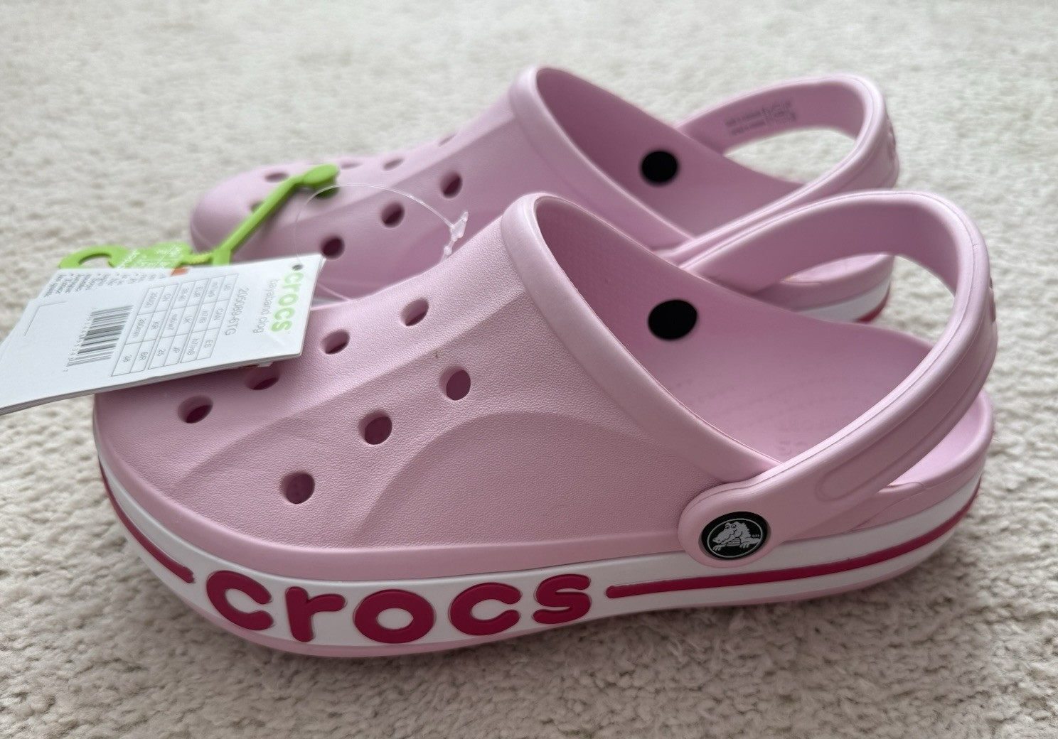 New CROCS Women’s BAYABAND CLOG 205089-6TG PINK SANDALS US W9/M7