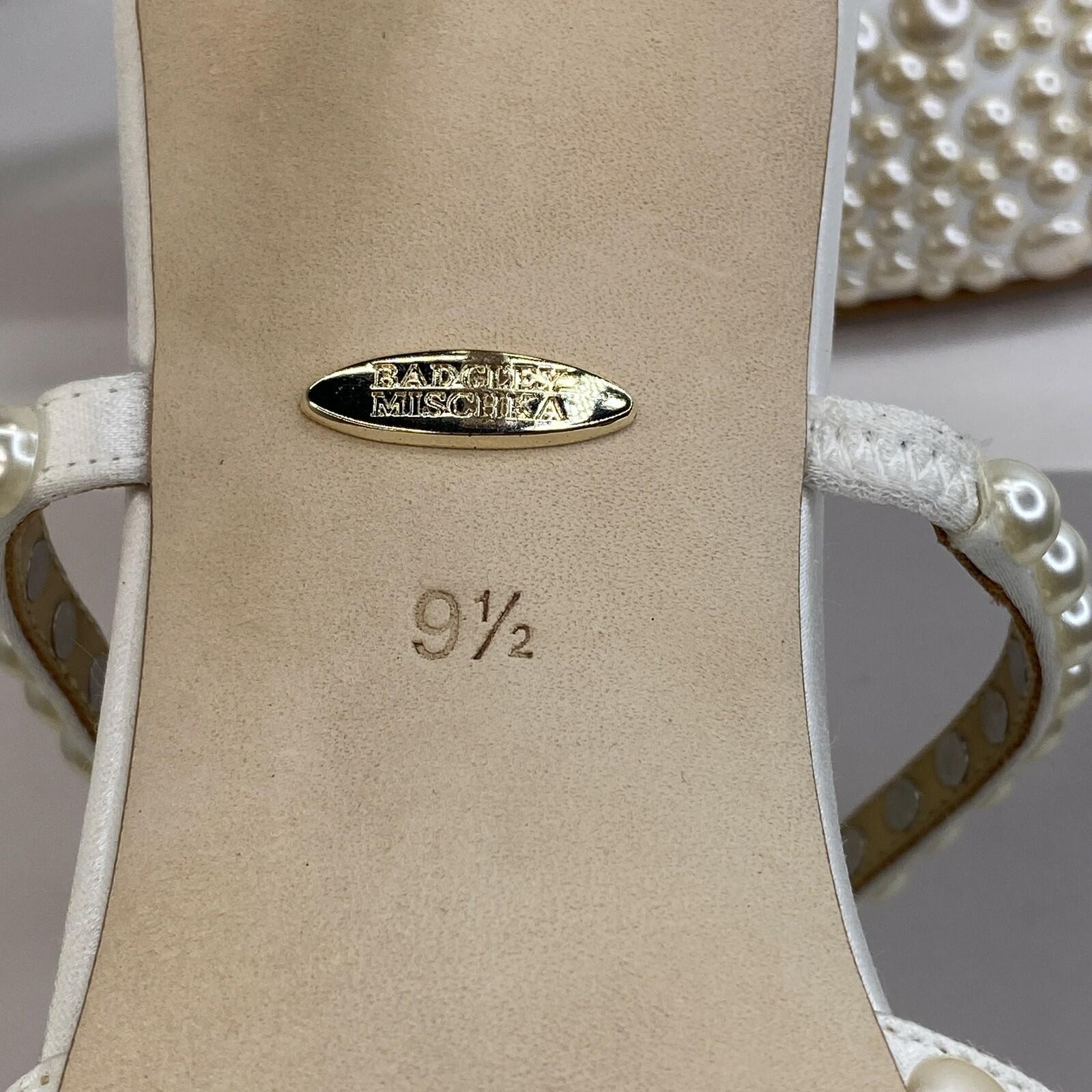 Badgley Mischka Duchess Pearl Heeled Mules, Soft White, 9.5 M