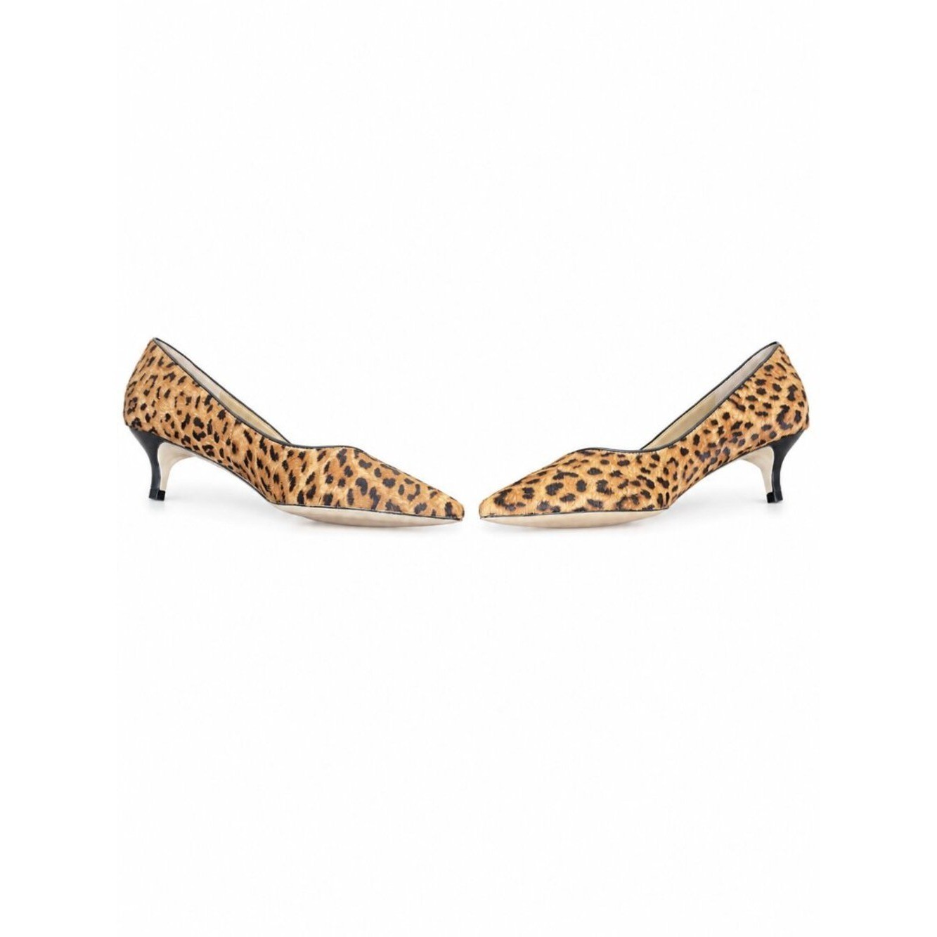 Talbots Sylvie Calf Hair Leopard Print Kitten Heel Pumps 7.5 M
