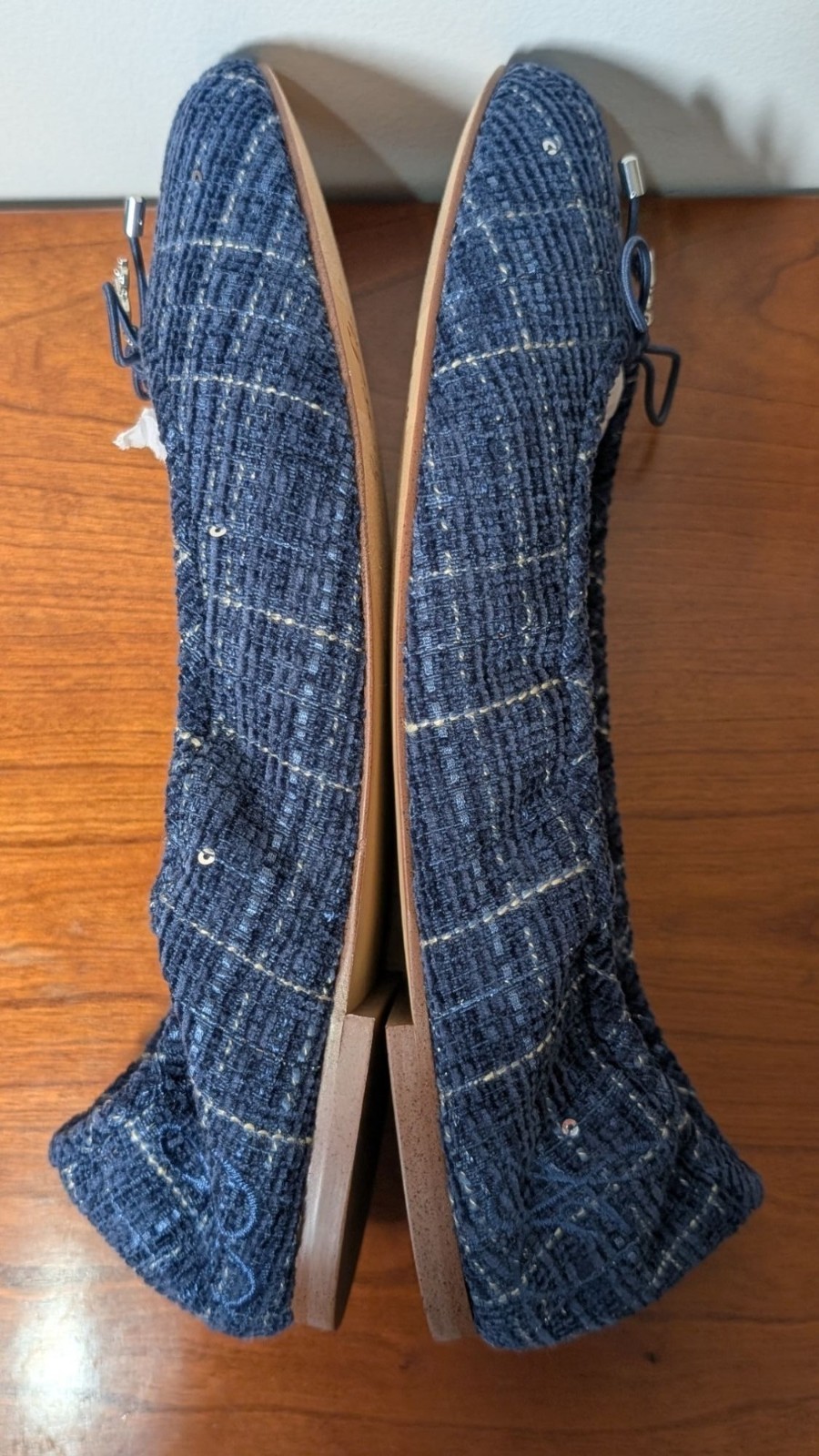 NEW Sam Edelman Felicia Ballet Flat Blue Tweed, Women Size 8