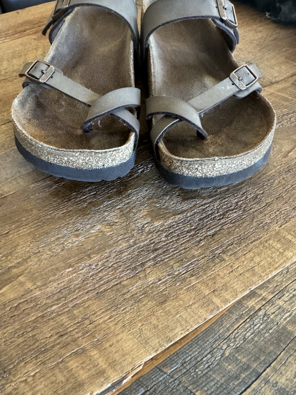 Birkenstock Mayari Women’s Leather Sandals, Brown, Slip-On, Size 7 US