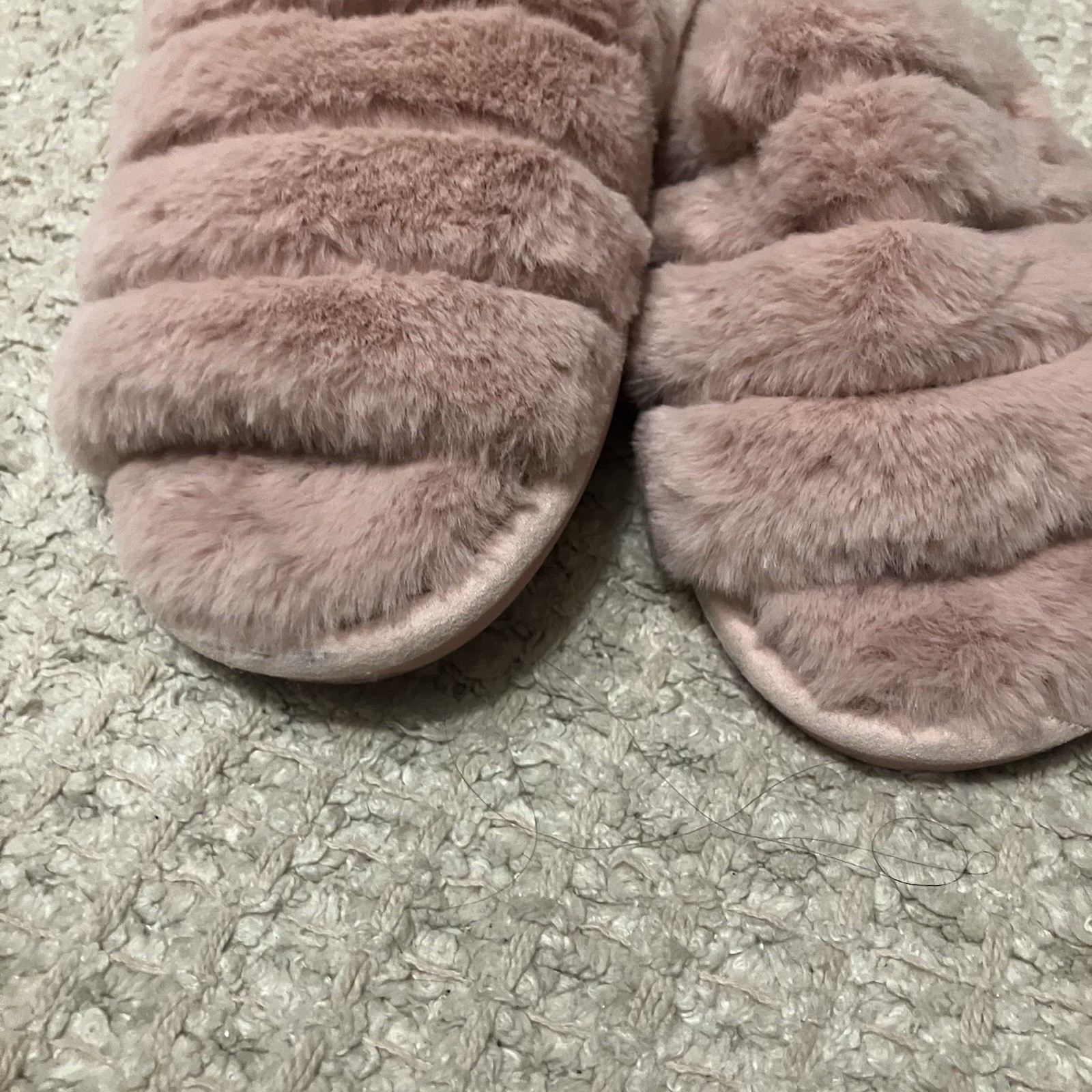 Bebe Faux Fur Slippers Size 9 Pink