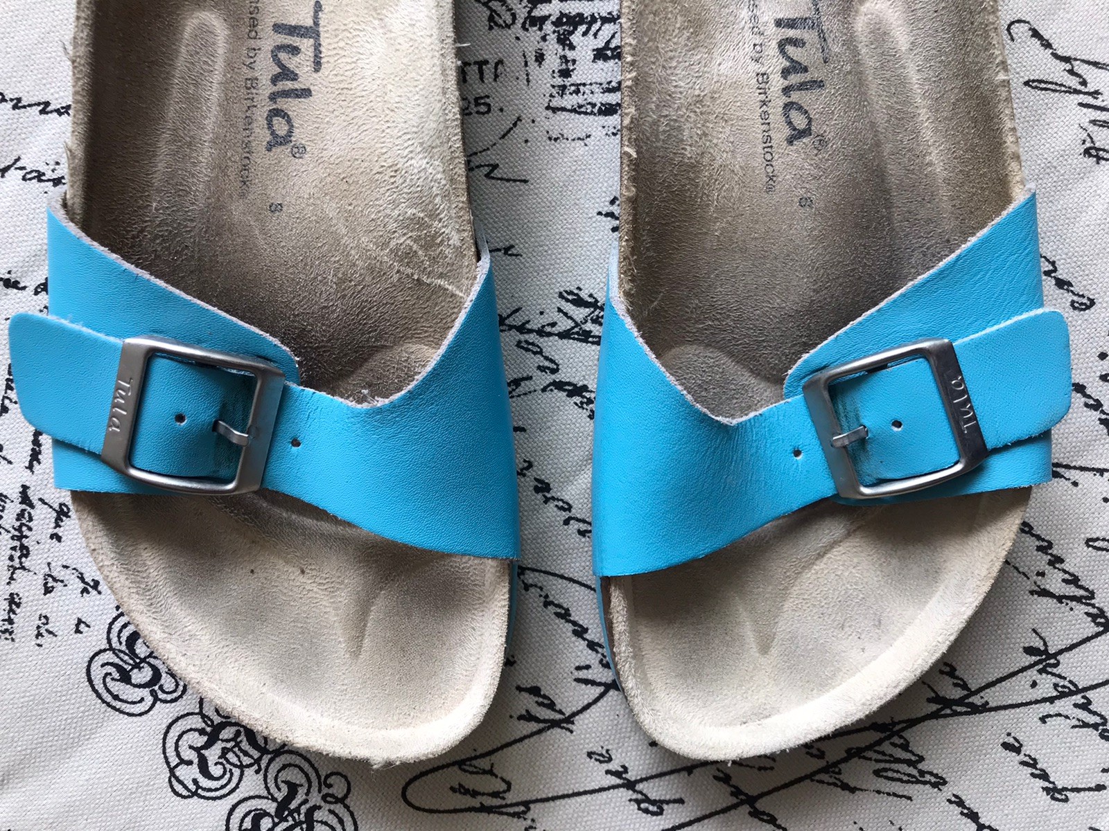Tula Madrid by Birkenstock Slide Sandals Buckle Turquoise Blue Women’s 7.5 38.5