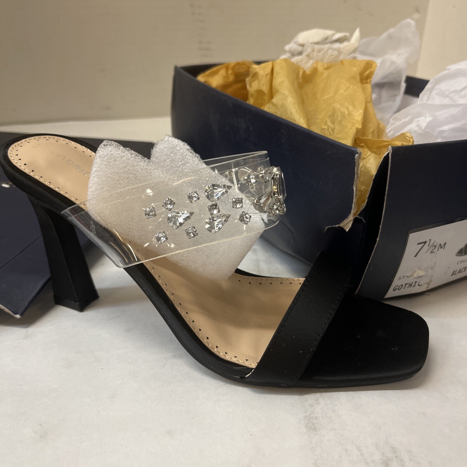 ADRIENNE VITTADINI Womens Black-VS 7-1/2 m *** See Description **