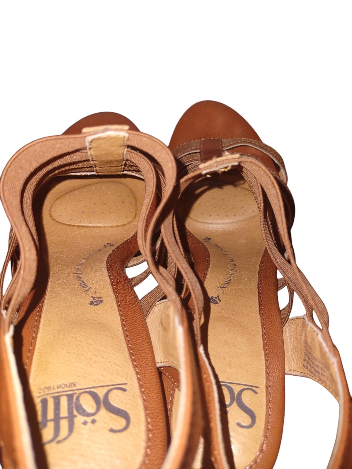 Söfft Shoes Brown Sofft Snake Skin Print Wedge Heel Sandals Size8.5M