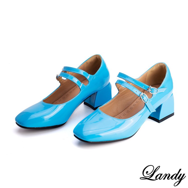 Women’s Candy Mid Block Heel Mary Janes Shiny Buckle Wedding Pump Shoes 50/52/54