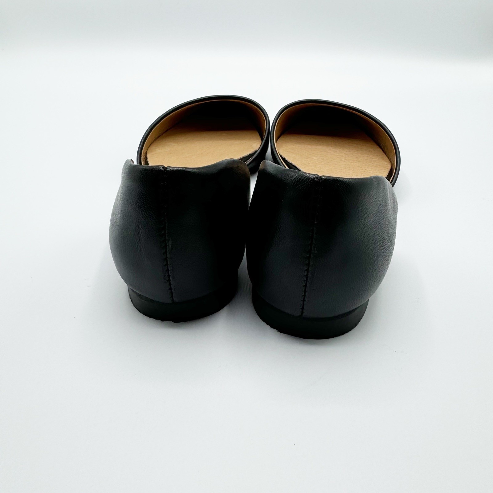 J Jill D’Orsay Flats Black Leather Slip On Pointy Toe Classic Workwear Size 6