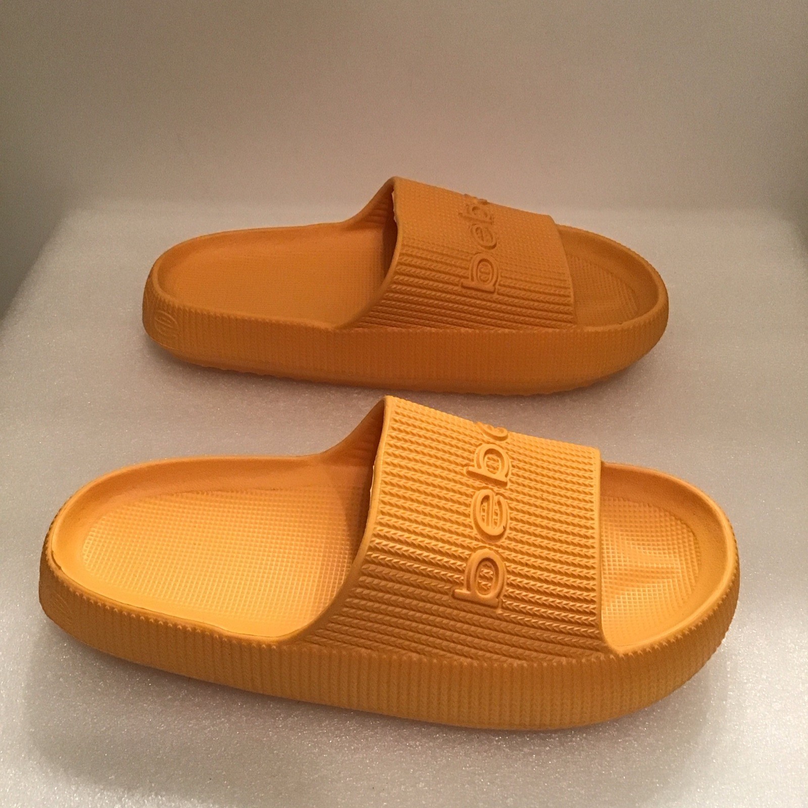 Bebe Slides Orange Sandal Casual Pool Travel Lightweight Womens Size 7 Pre-owned