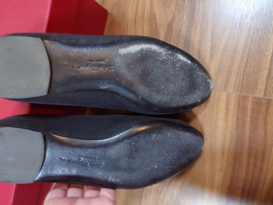 Ferragamo Shoes Women 8.0US Not Available Design Size Flat Pumps Viva 7 Black Li