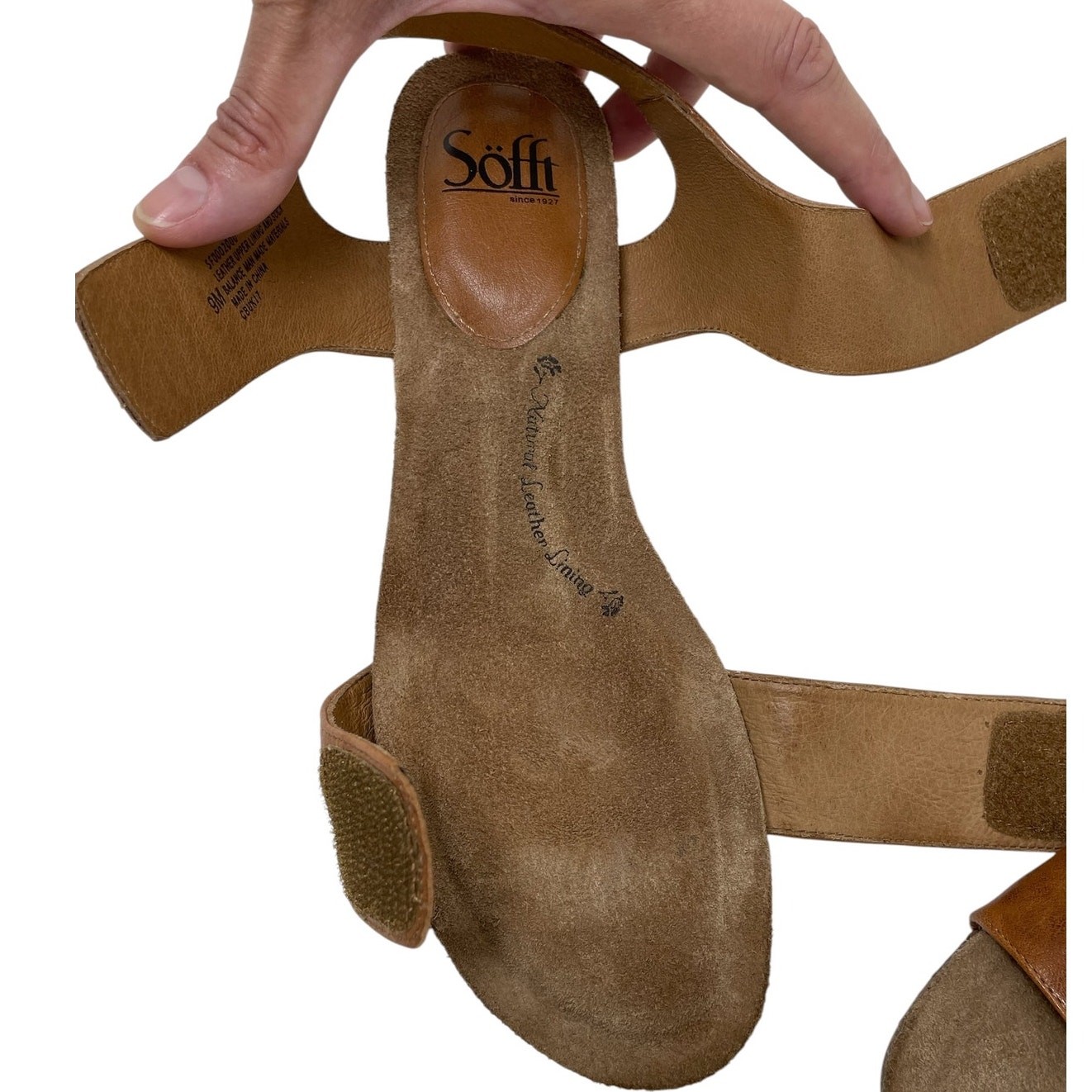 Sofft Verdi II Adjustable Leather Wedge Sandals Size 9M Boho Chic Coastal Casual