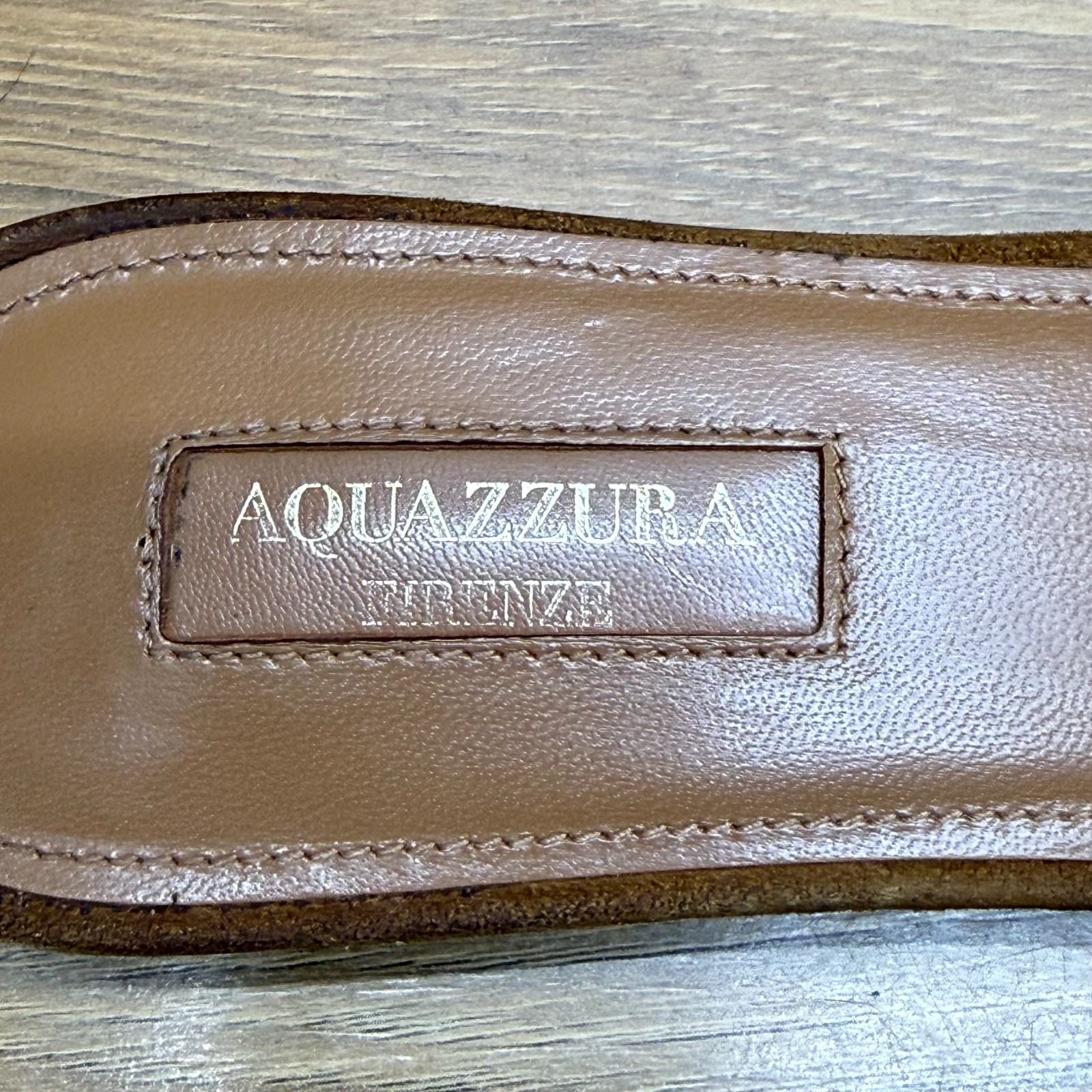 Aquazzura Fringe Sandals Womens 38.5 US 8.5 Suede Slides Flats
