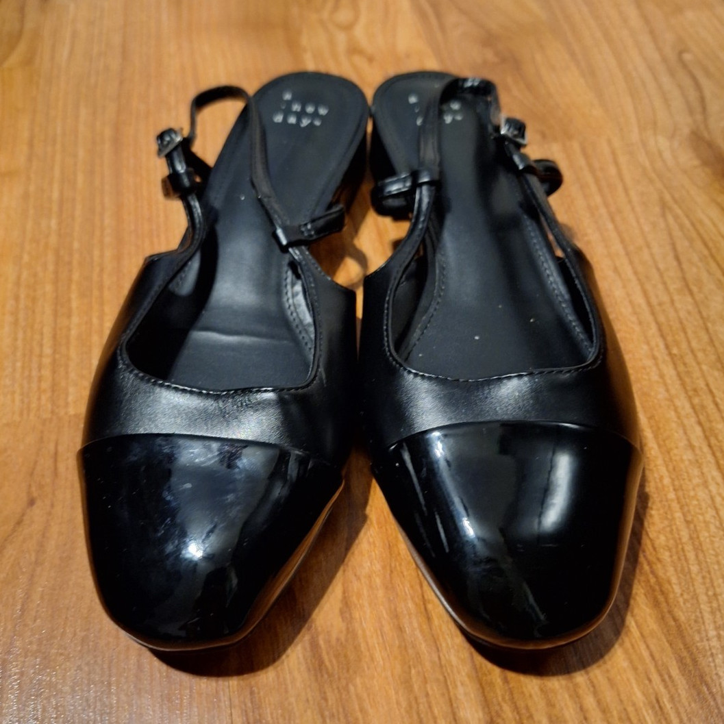 A New Day Women’s Black Mary Jane Round Toe Ankle Strap Block Heel 7.5