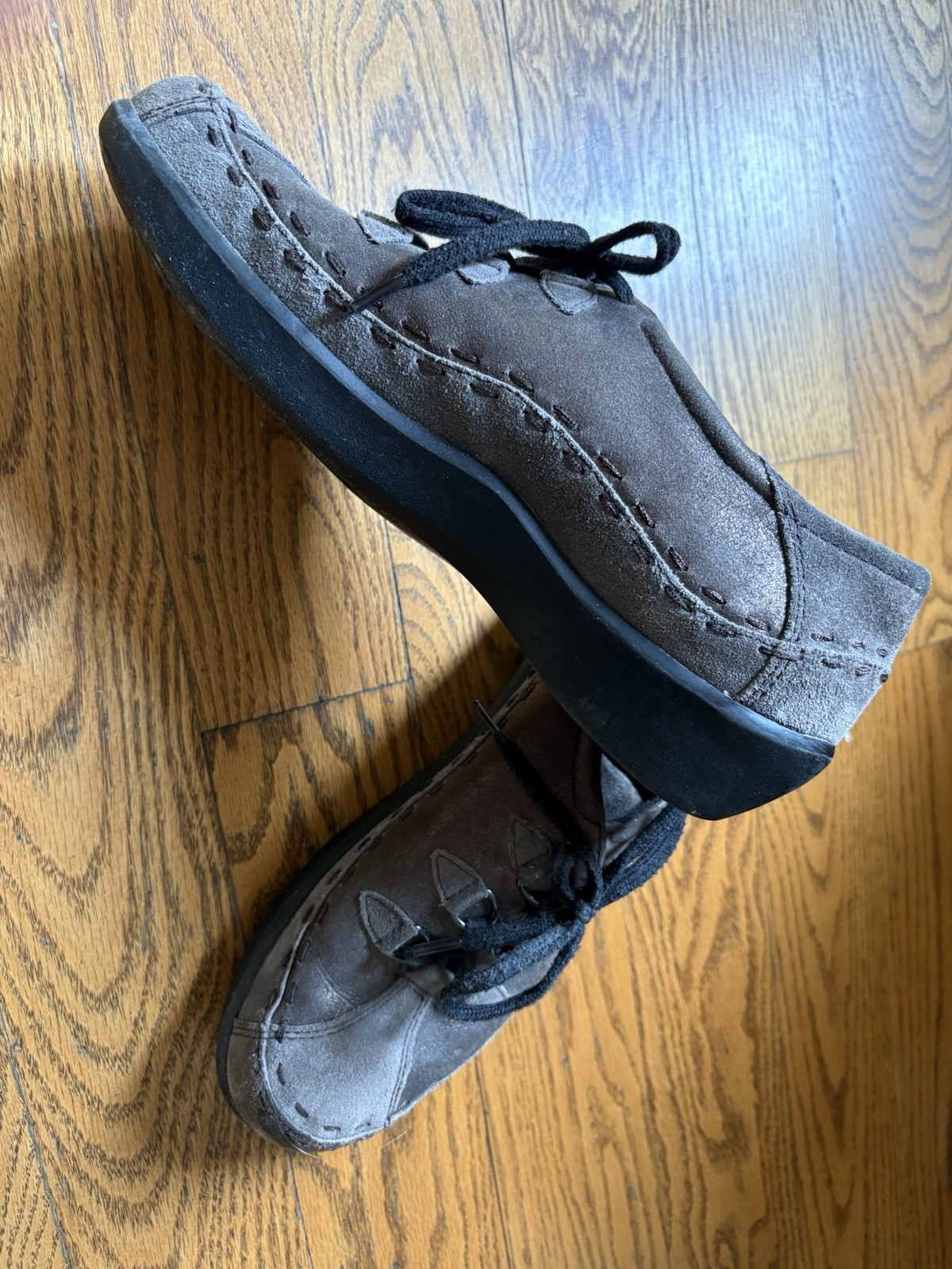 Women’s ZIERA Brown Leather Metallic Stitched Lace-Up Allsorts Oxford Shoe 10/41