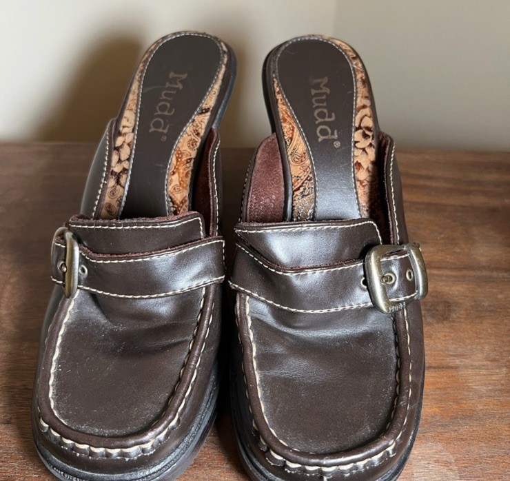 Y2K Mudd Brown Platform Loafers Chunky Heel Penny-Style Slip-Ons 2000s Retro 7