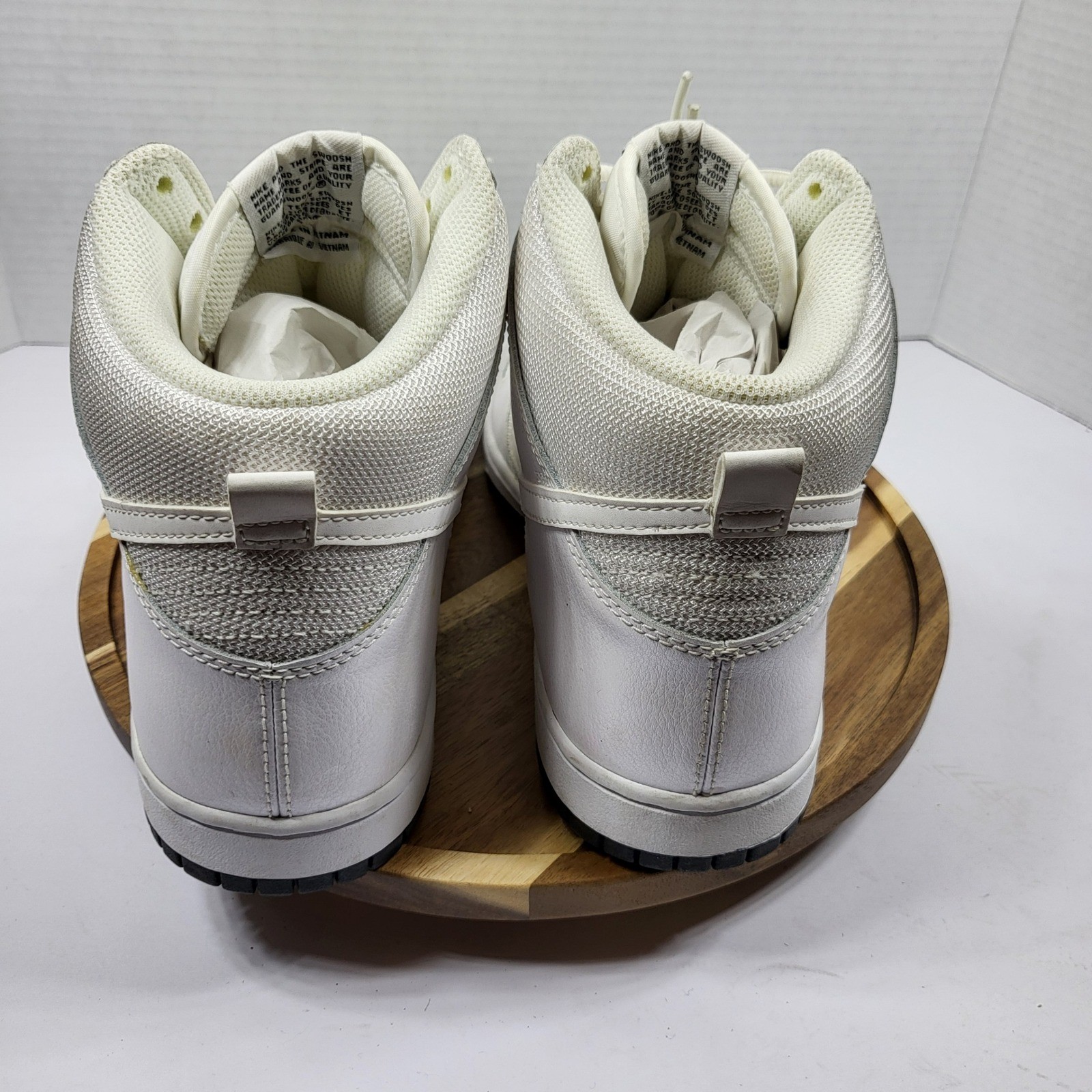Nike Dunk High Skinny Women’s 11 Pearl White Silver Mesh 429984-105 Retro 2014
