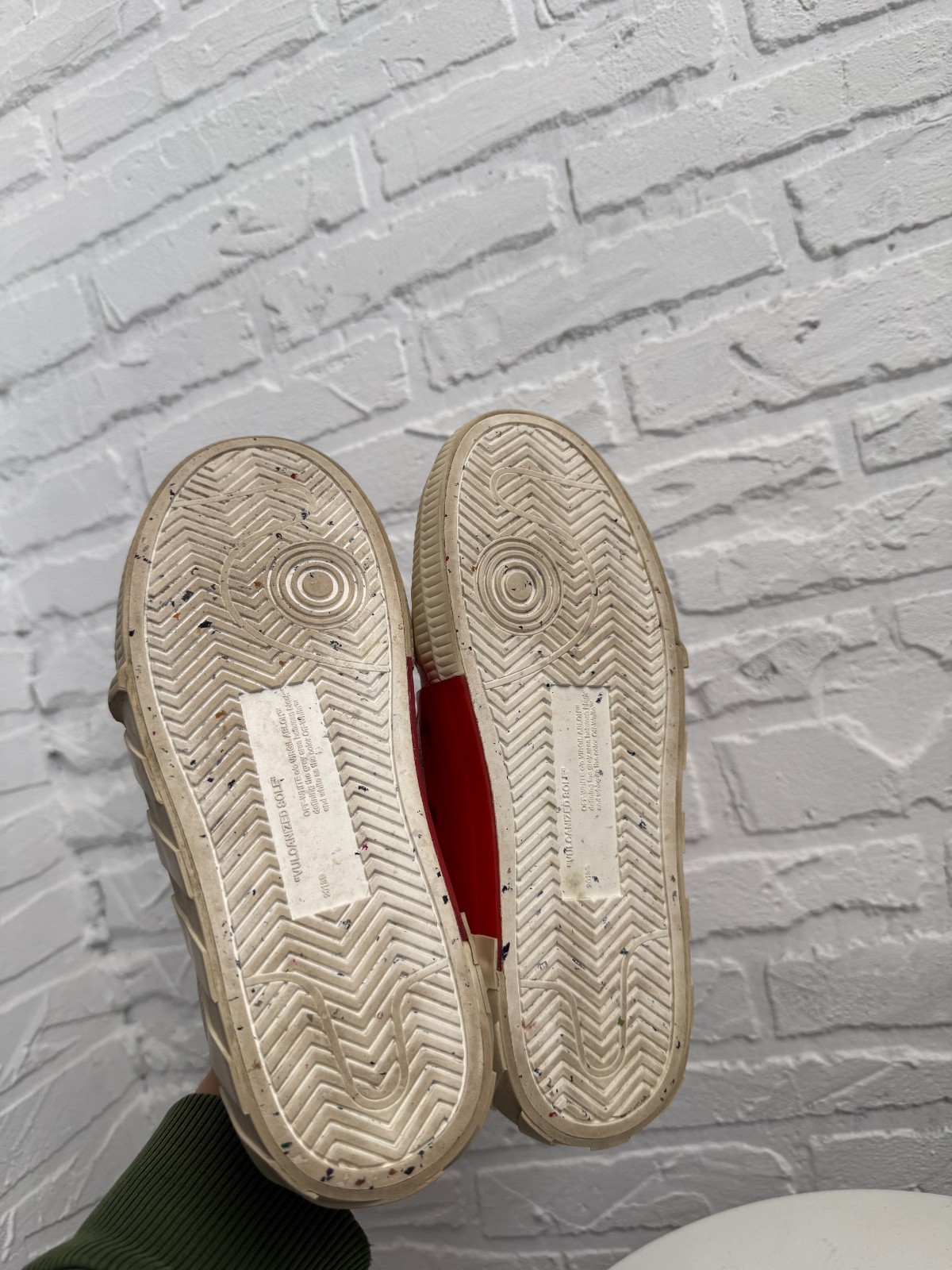 Off-White Leather Vulcanized Low sneakers cream white size 37