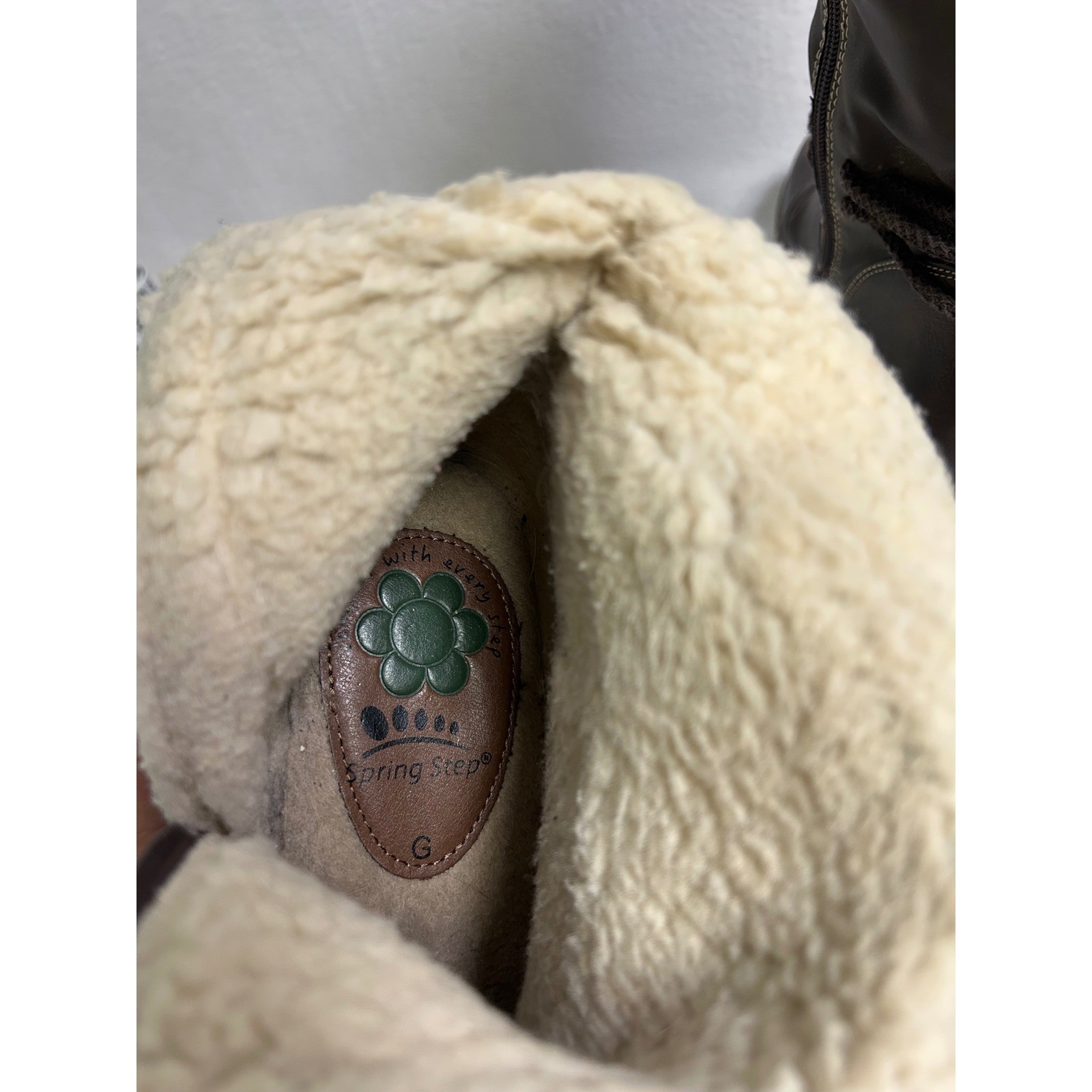 Boho Winter Spring Step Womens 40 Brown Acaphine Knit Cuff Shearling Lined Boots