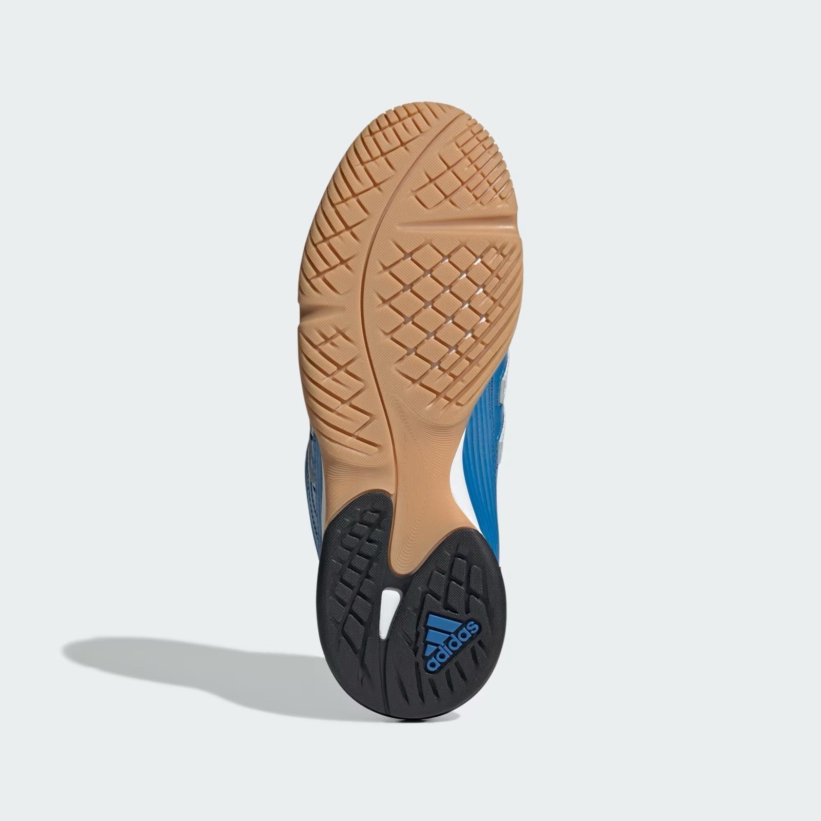 Size 7.5- Adidas Women’s PREDATOR SALA SHOES, Blue/Silver Metallic/Gum. JR1637.