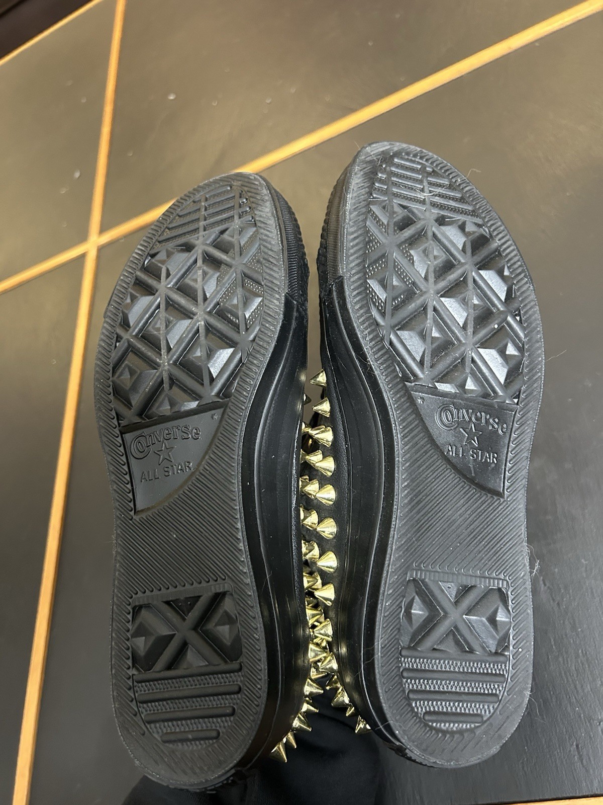 Converse Black with Gold Spikes Women’s Sneakers Size 7 NWOB