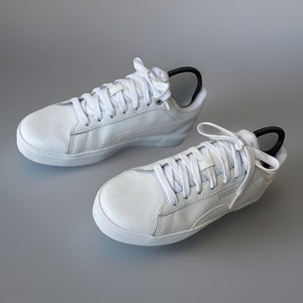 Puma Shoes Womens 7.5 Smash Platform V2 SoftForm Sneaker White Lace Up 394006-01