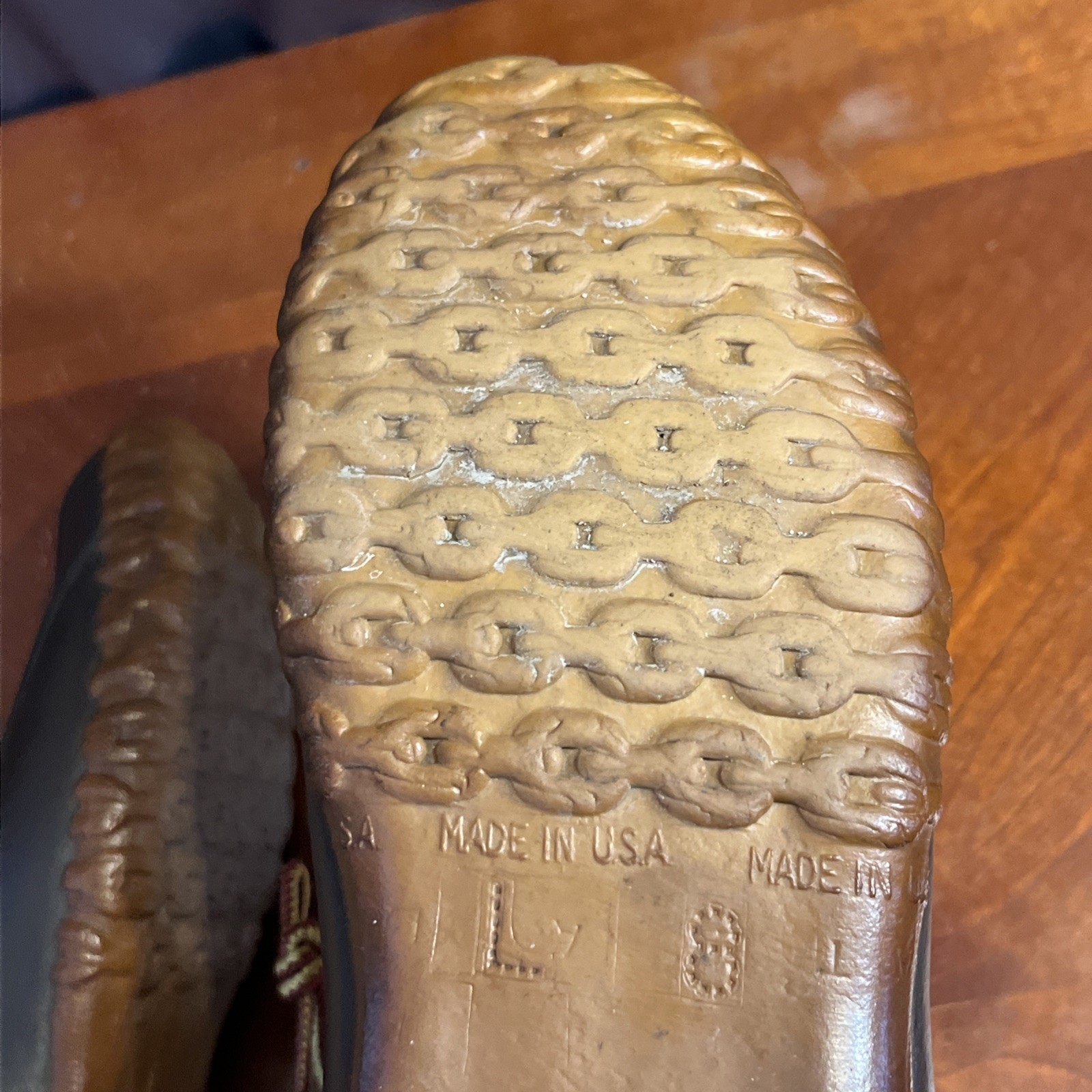 LL Bean Womens Maine Hunting Shoe Leather & Rubber Waterproof Duck Boots Size 8