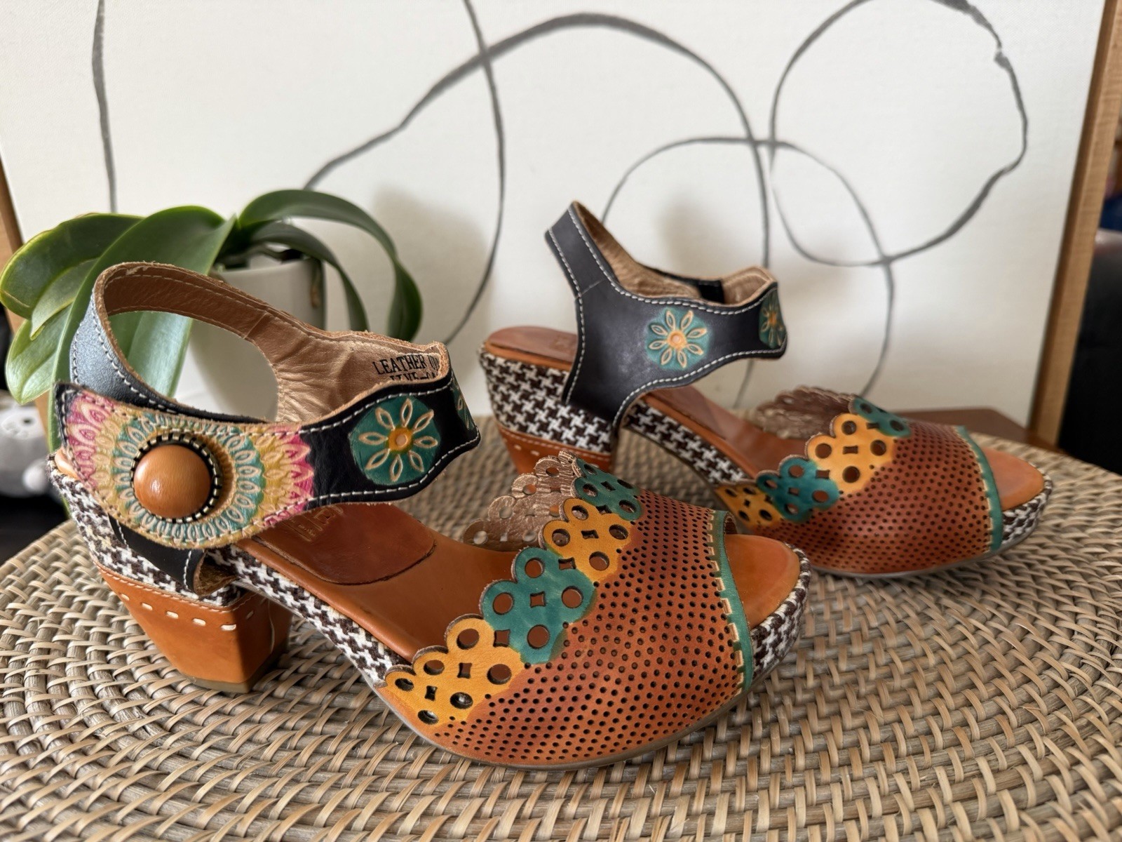 L’Artiste By Spring Step Jive Boho Chunky Festival Sandals Shoes Womens 36/ 6