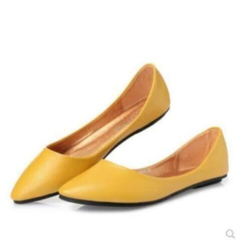 Women’s Candy Leather Shoes Flat Loafers Pointed Toe Ballet Formal Fashion Chic