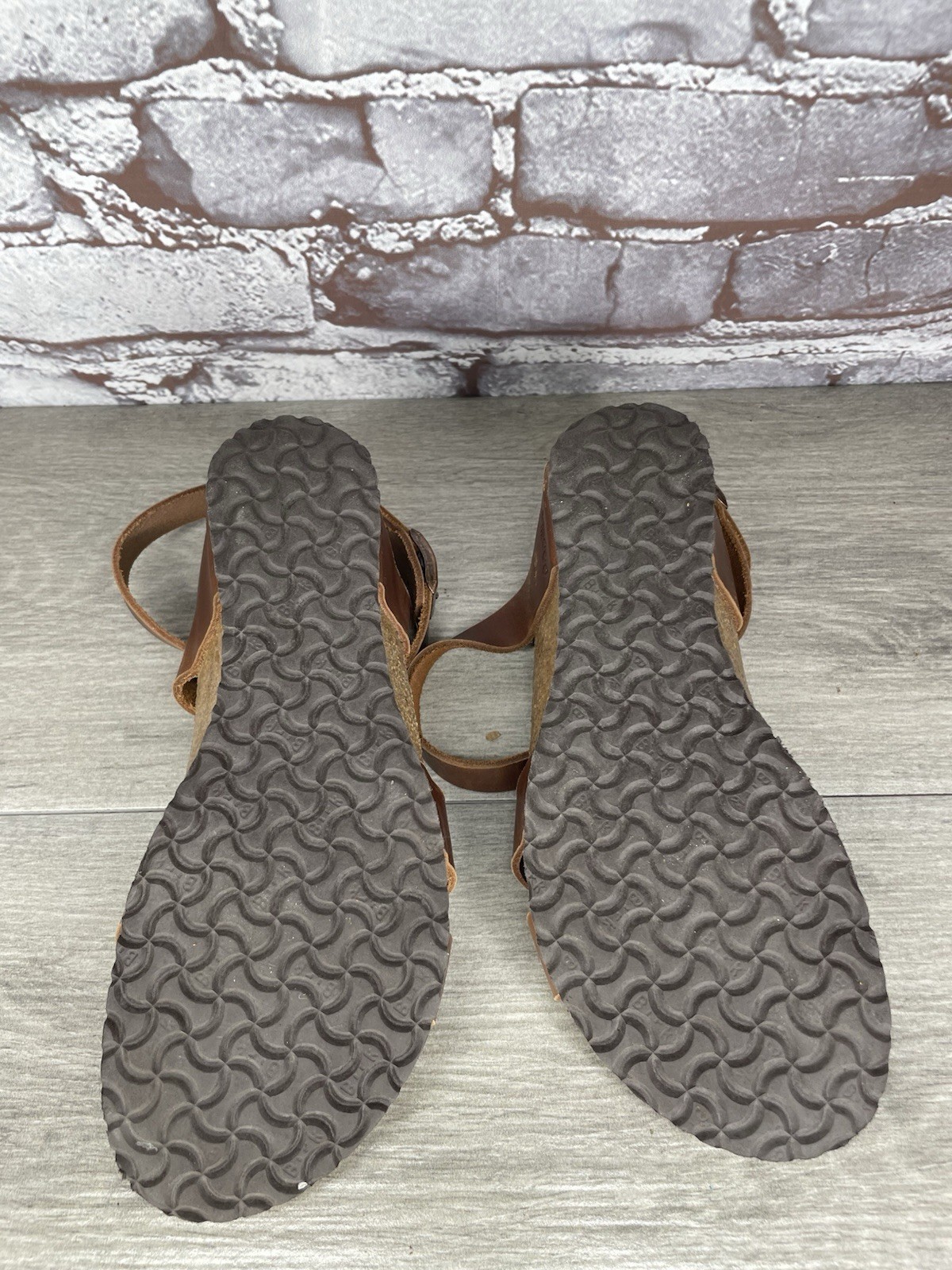 Papillio BIRKENSTOCK Lola Brown Leather Ankle Strap Sandals Women Sz 36EU/6M US