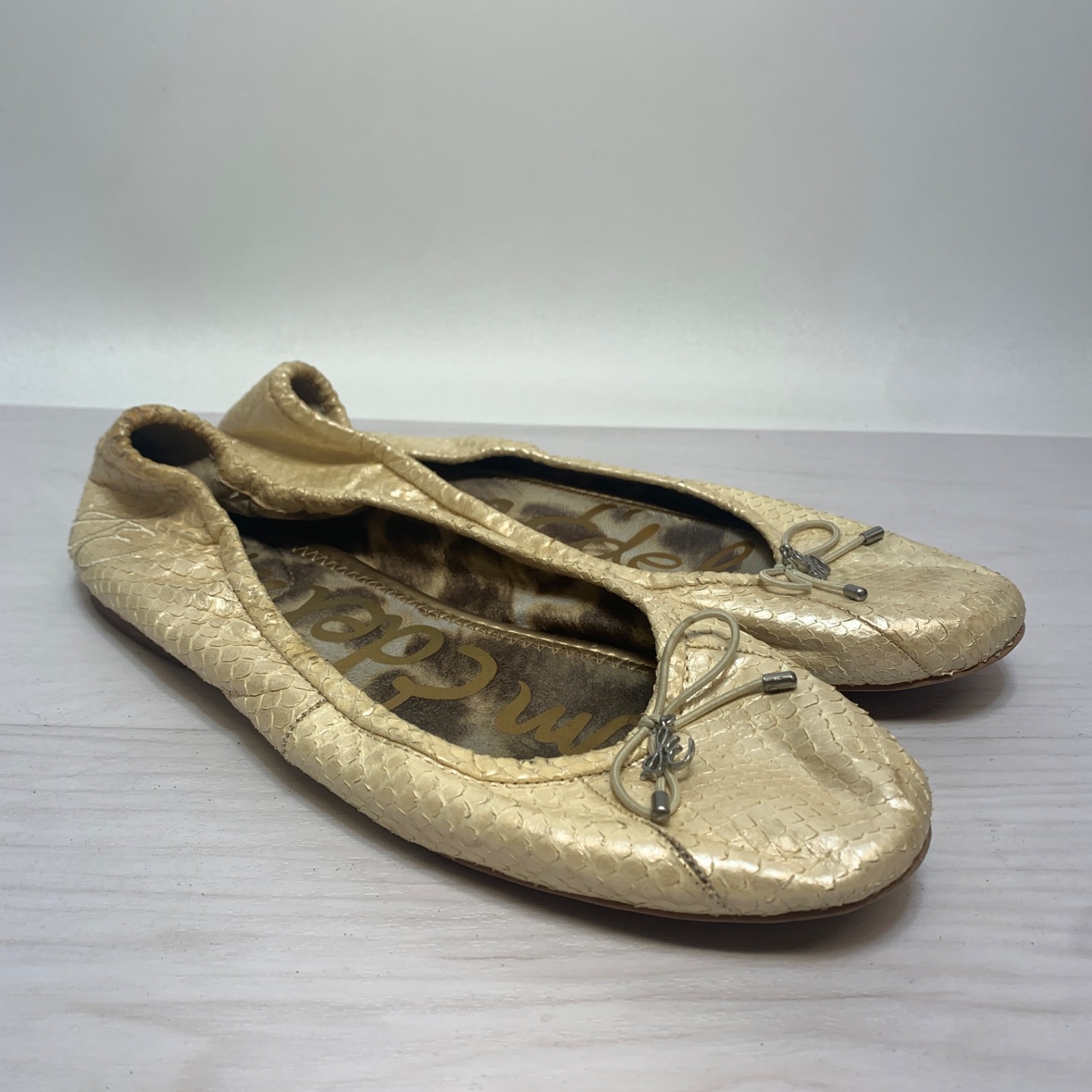 Sam Edelman Felicia Snake Embossed Comfy Ballet Flats Womens Size 8M