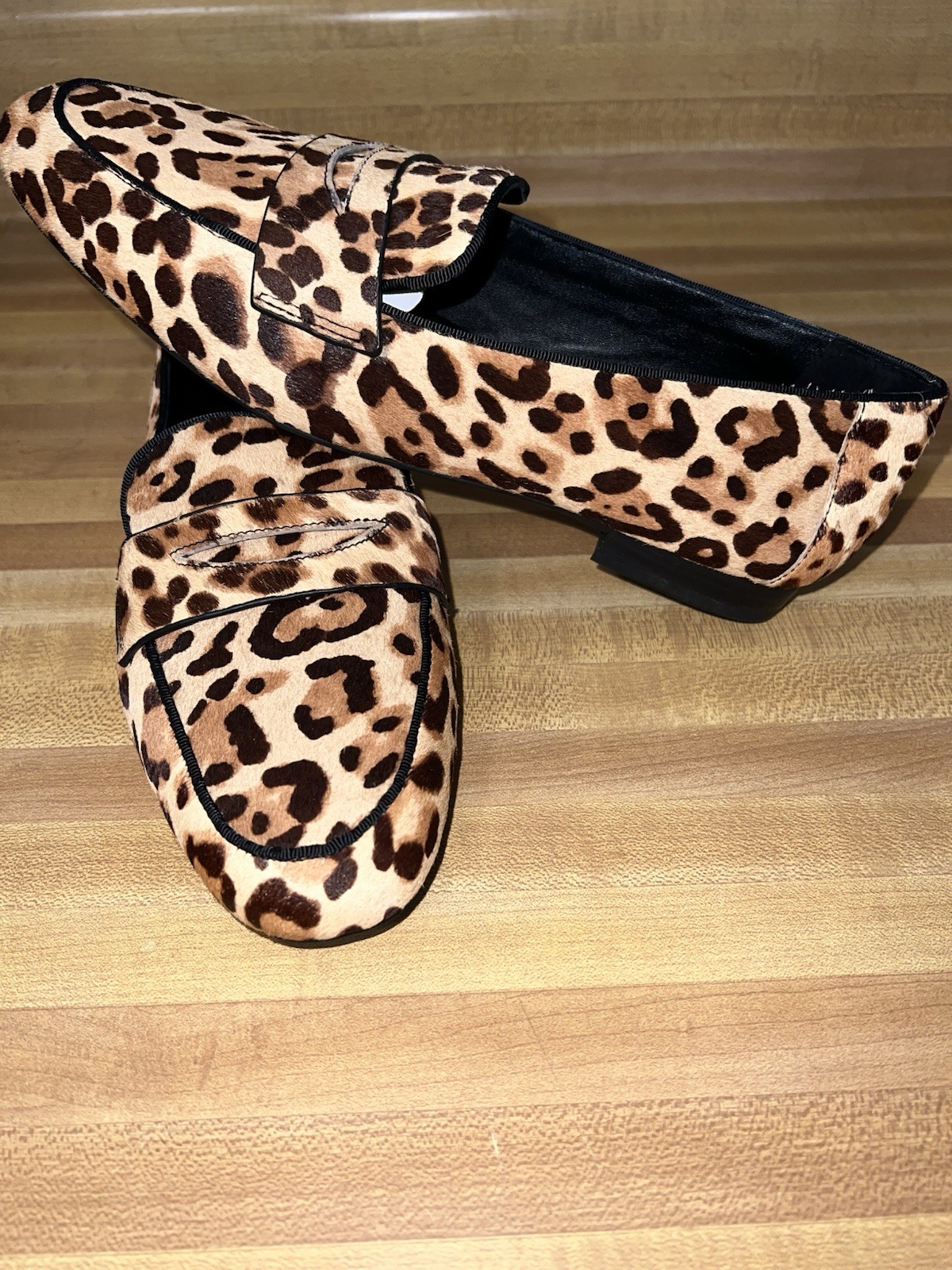 Antonio Melani Animal Print Loafer Real Fur Calf Hair Size 10 BRAND NEW No Box