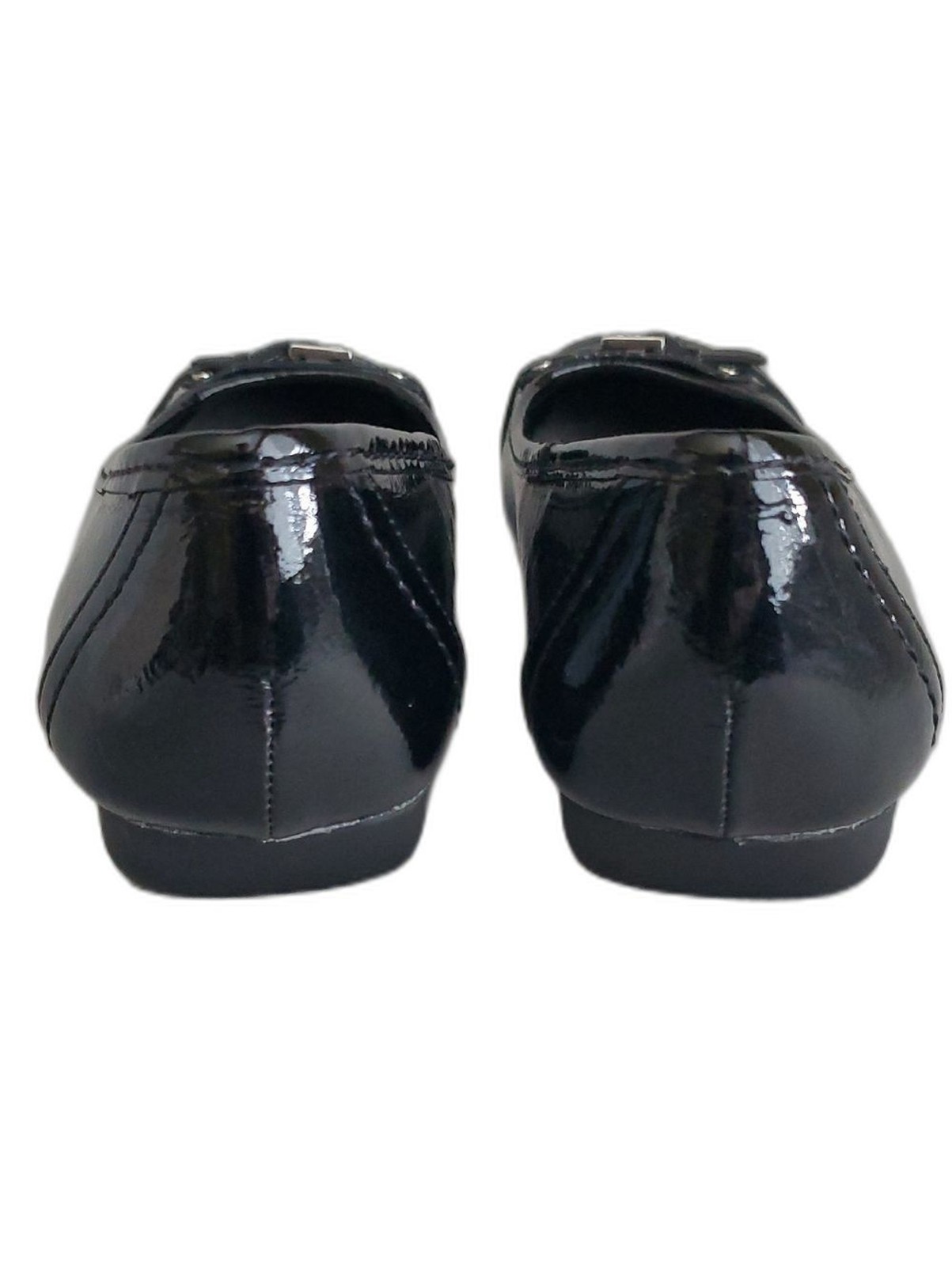 ST. JOHN’S BAY Black Faux Patent Leather Buckle Accent Loafers WOMEN’S SIZE: 7M