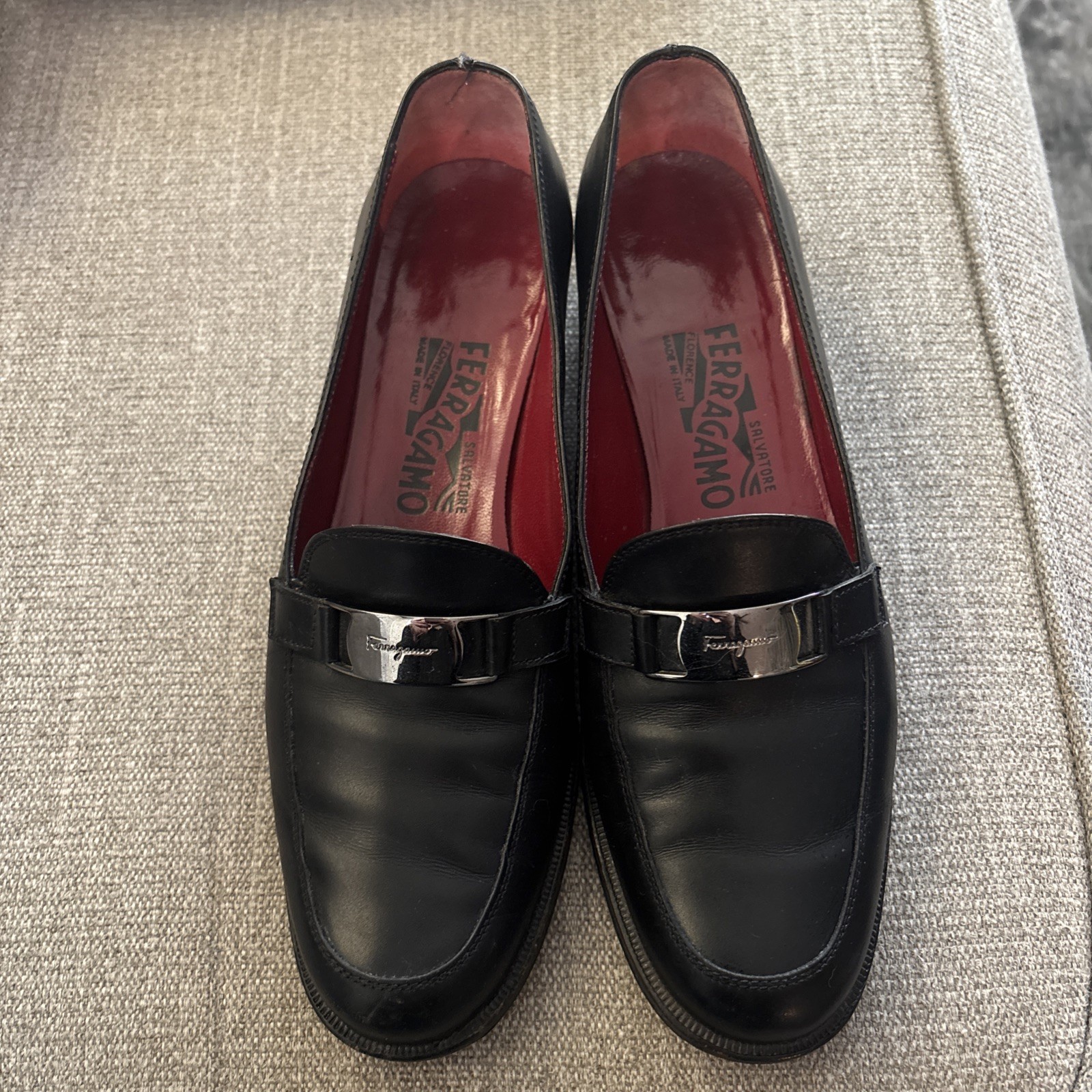Salvatore Ferragamo Sport Leather Black Women’s Loafers D36 US 6.5 Made In Italy