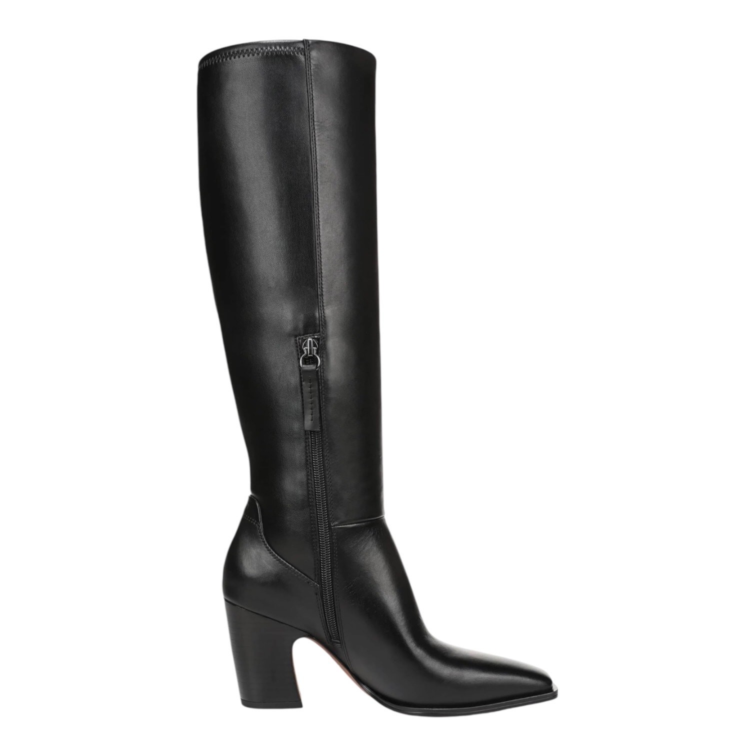 Franco Sarto Women’s Jonie Leather Square Toe Knee High Boots Black Size 6