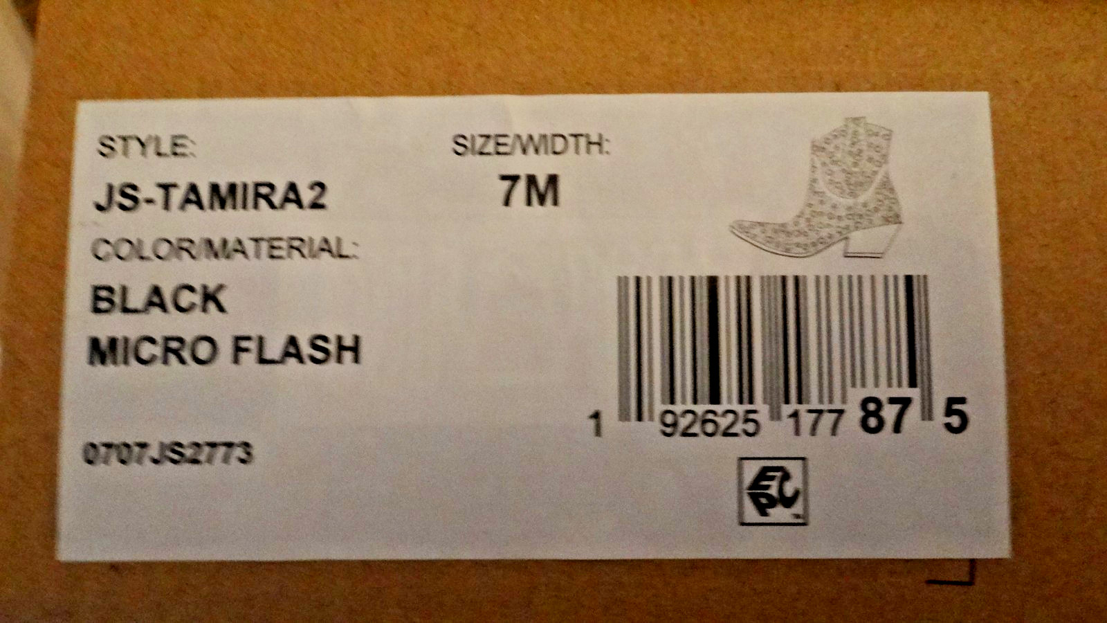 Jessica Simpson Tamira2 Western Boots Black Micro Flash Rhinestones 7M New