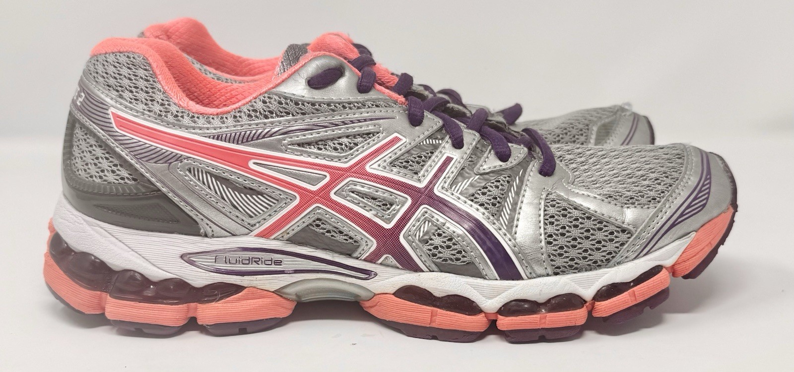 Women’s Vintage Asics Gel-Evate 2 Silver Orange Purple Running Shoes TA47N sz 8