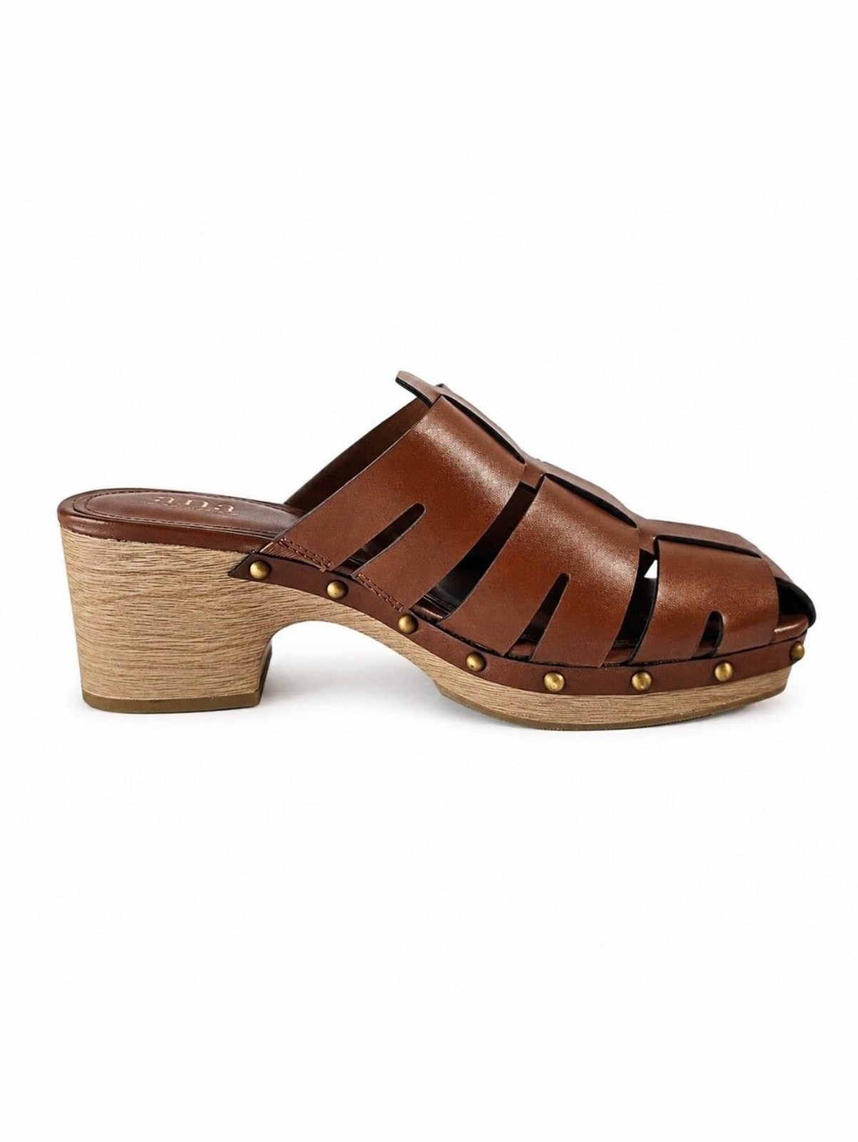 A.N.A Fernberg Boho Retro Fisherman Clog Mule Sandals Size 9.5M Brown Studded