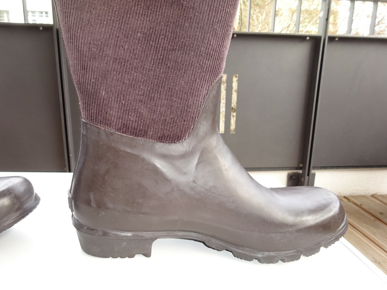 SCHOLL 299 DR.SCHOLL Damen Schuhe Stiefel Gummistiefel Gummi Kord Gr.37 Neuw