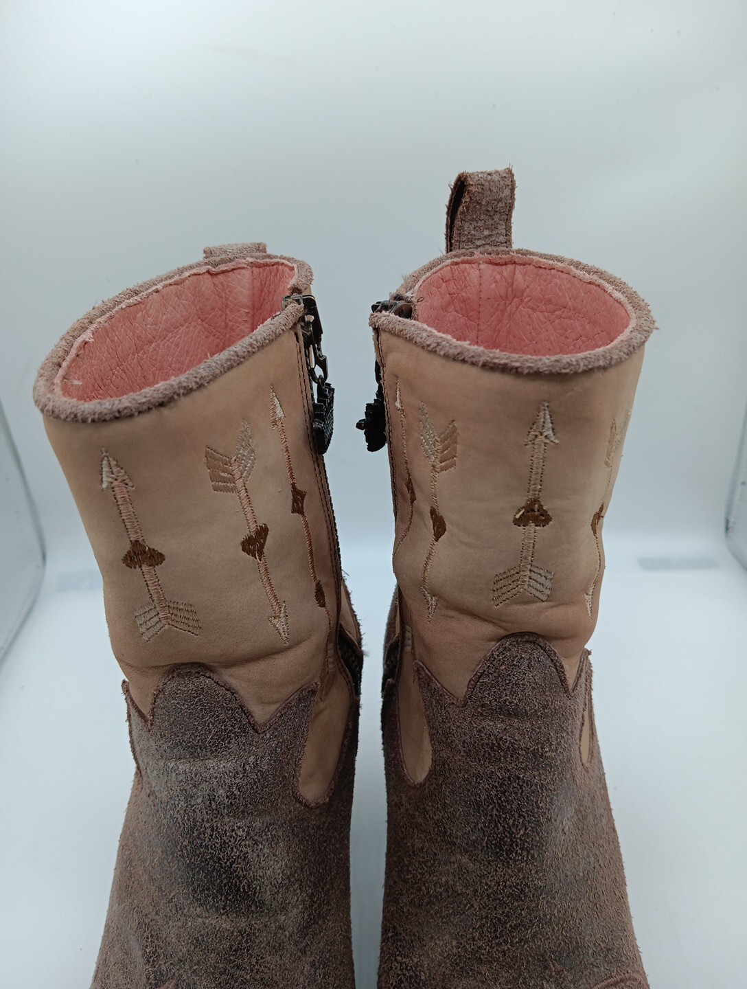 Womens Junk Gypsy By Lane Heeled Distressed Leather Boots Size 7
