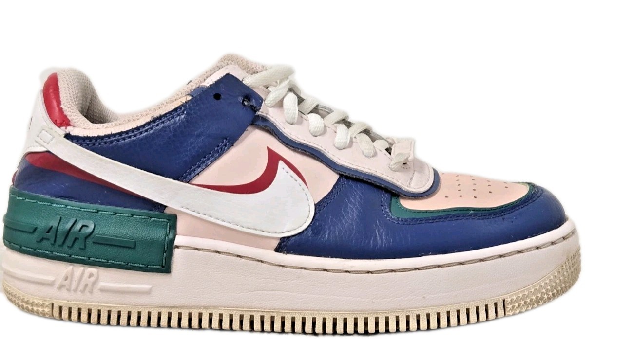 nike air force 1 shoes womens 7 pink blue red white green low tops shadow mystic