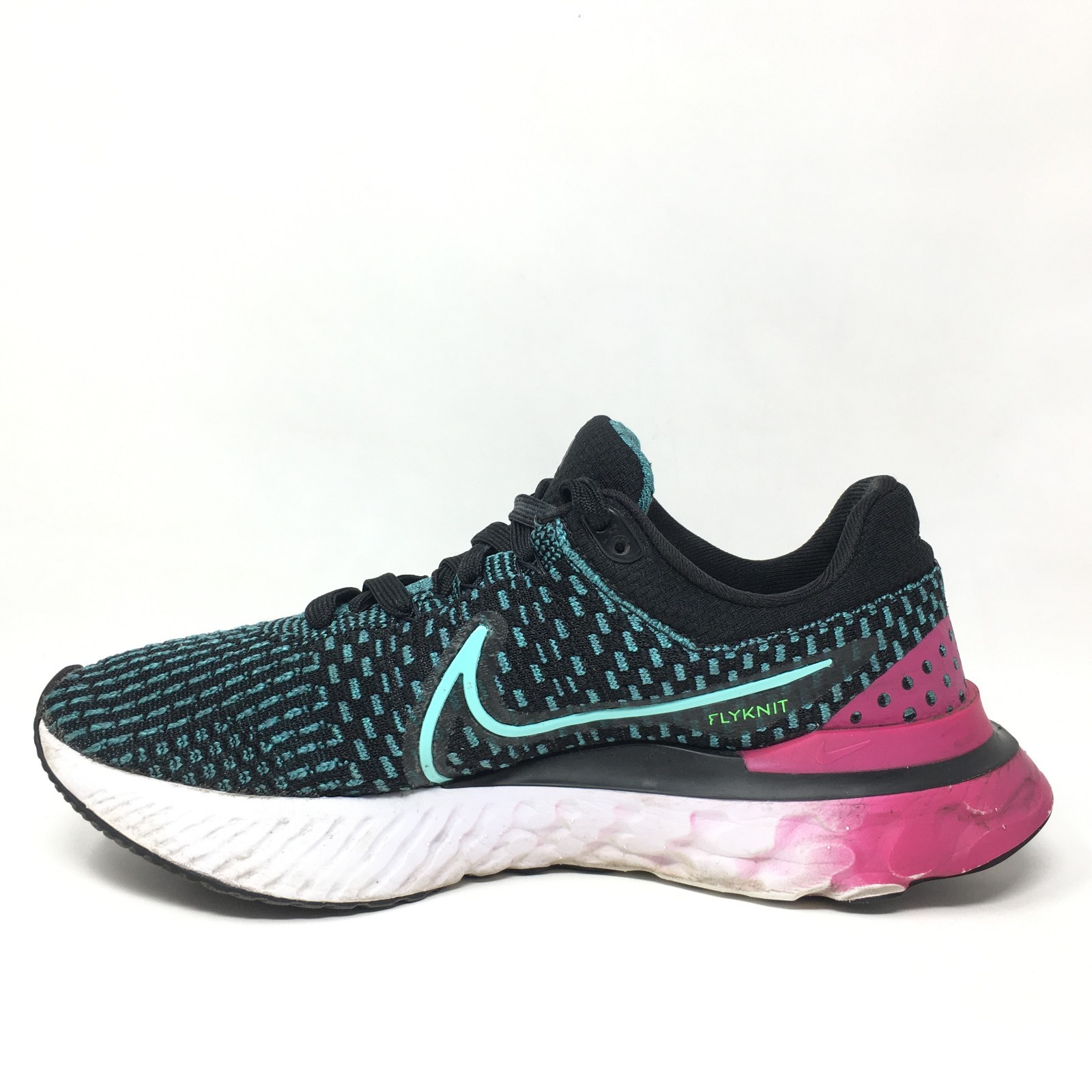 Nike React Infinity Run Flyknit 3 Shoes Sneakers Womens Size 7.5 Turquoise Pink