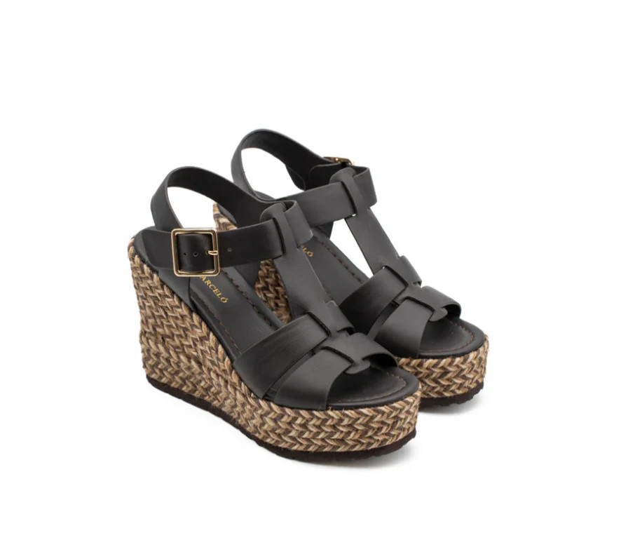 Paloma Barceló Olivia 30-2202 Woven Wedge Sandal in Chocolate