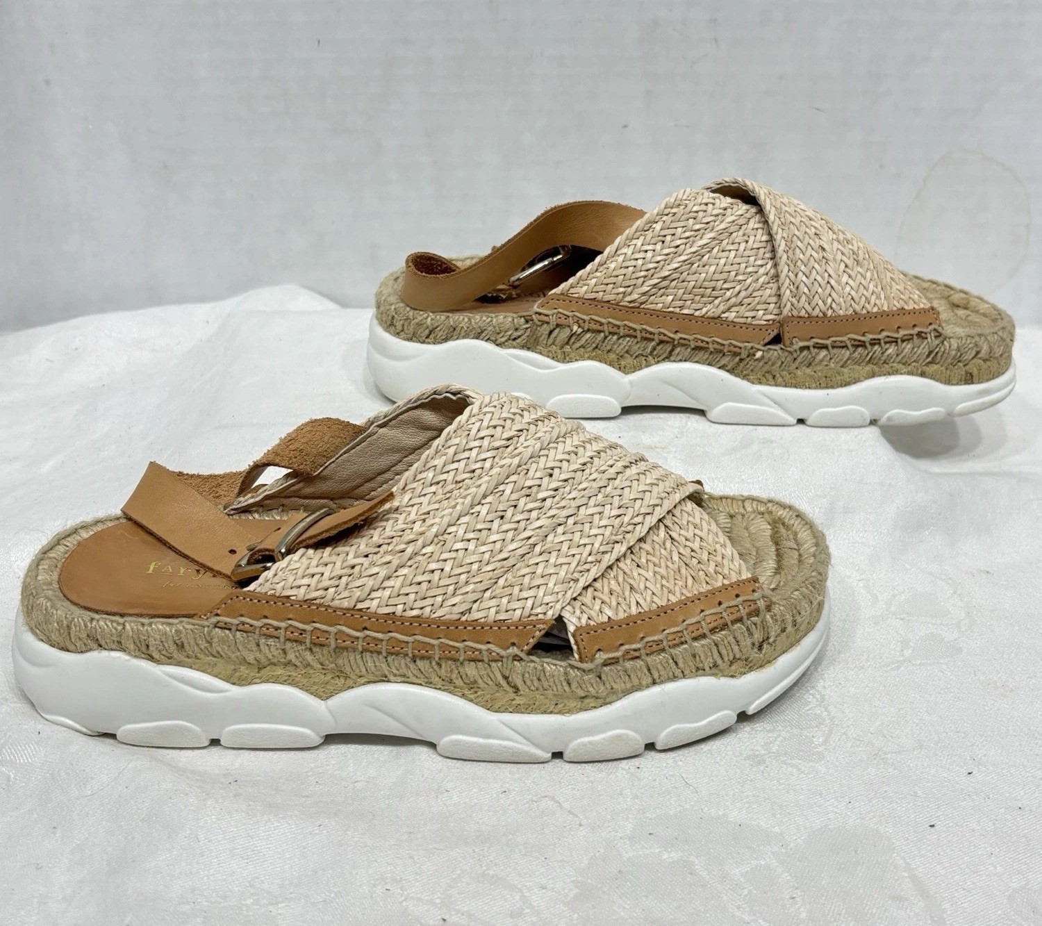 Anthropologie Farylrobin Ursula Slingback Sport Sandals Size 38 Tan