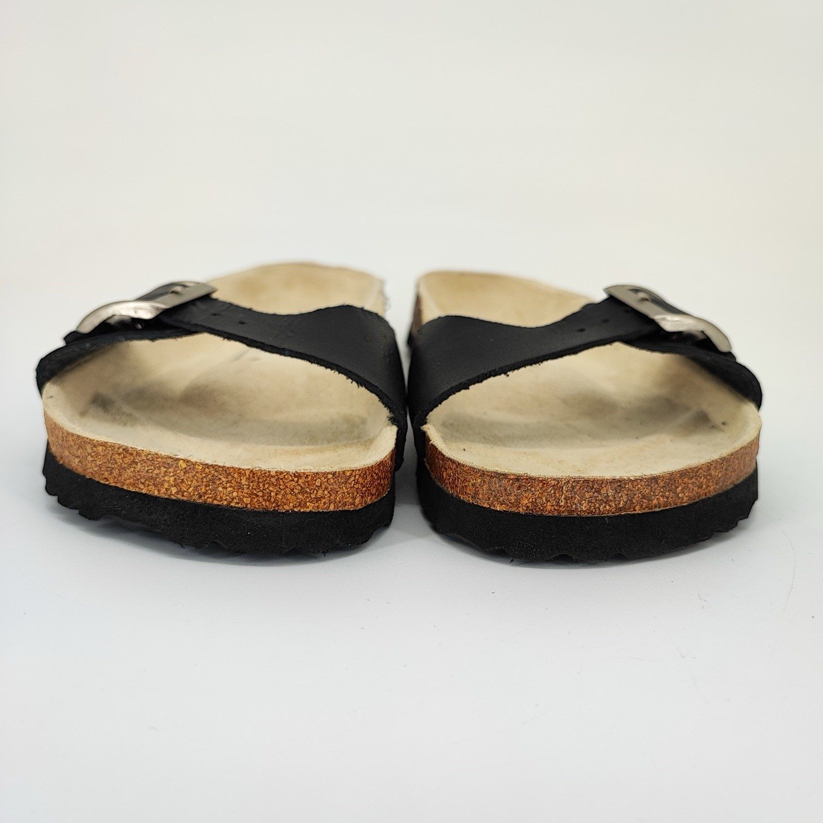 Tula by Birkenstock Madrid Women’s Size 7.5 Sandals Leather Black Comfort Slide